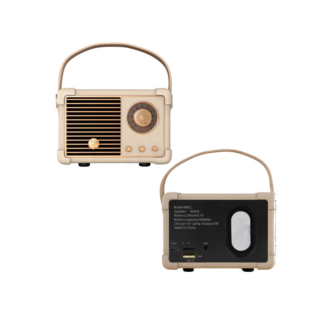 PARLANTE MINI ALTAVOZ RETRO PORTATIL RECARGABLE USB LAU - 2