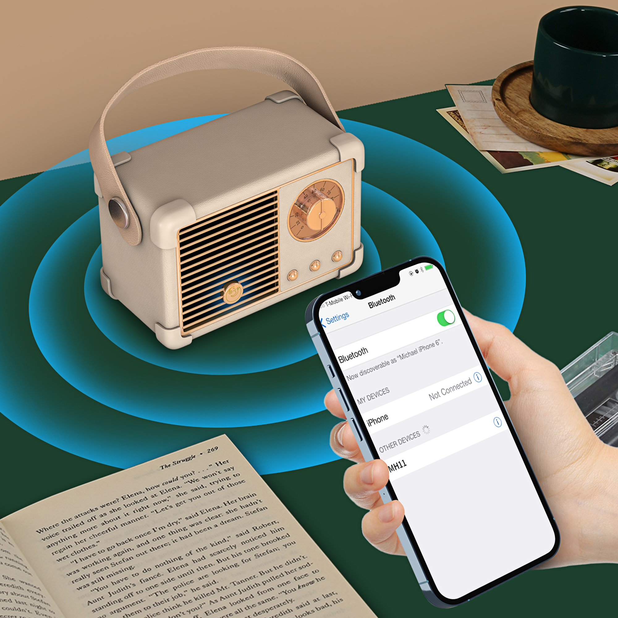 PARLANTE MINI ALTAVOZ RETRO PORTATIL RECARGABLE USB LAU - 4