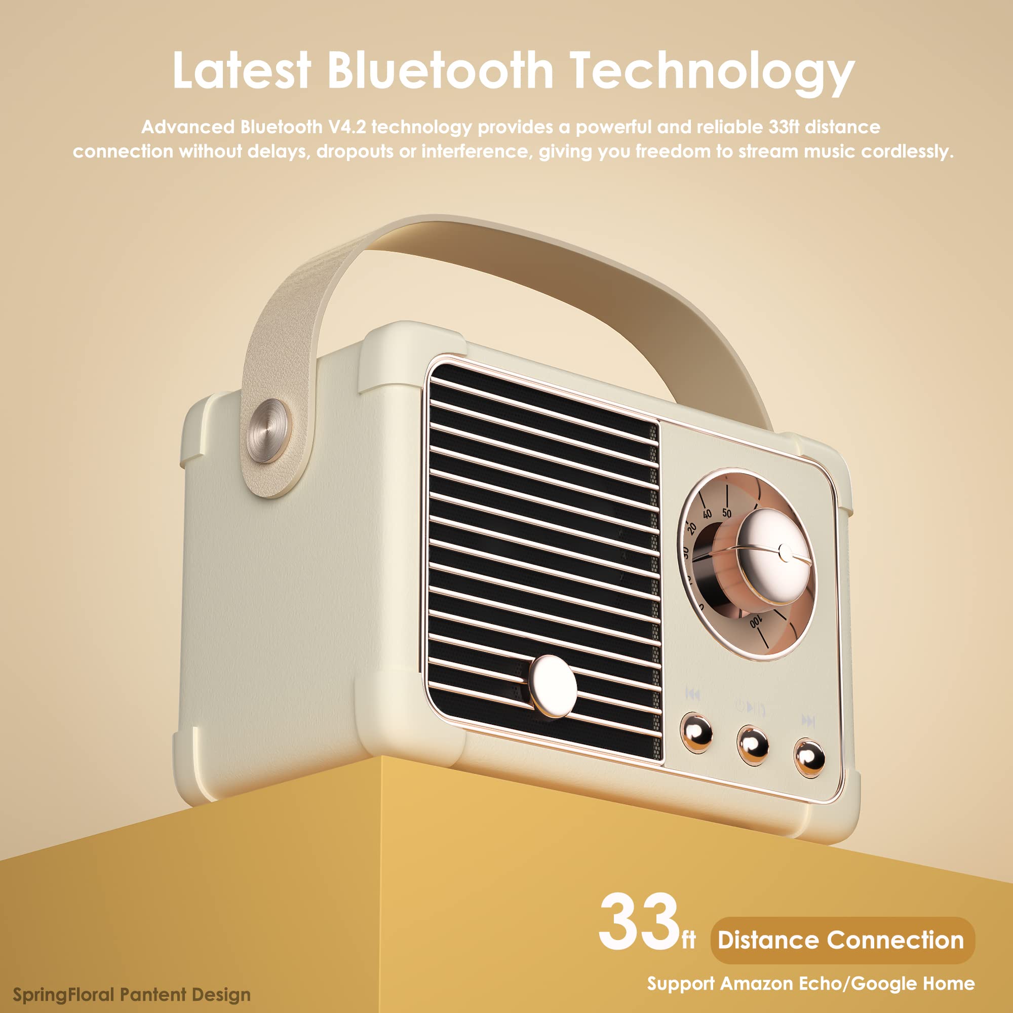 PARLANTE MINI ALTAVOZ RETRO PORTATIL RECARGABLE USB LAU - 5