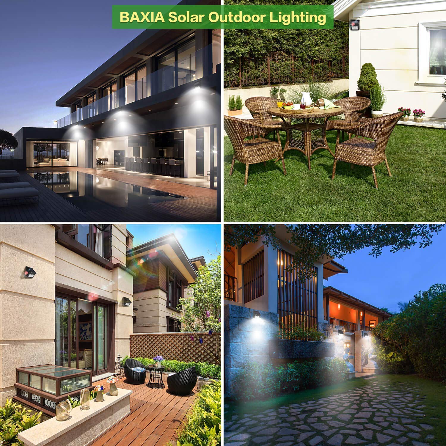 SET 2 LUCES LED PARED SENSOR MOVIMIENTO SOLAR DE 20 LAU - 5