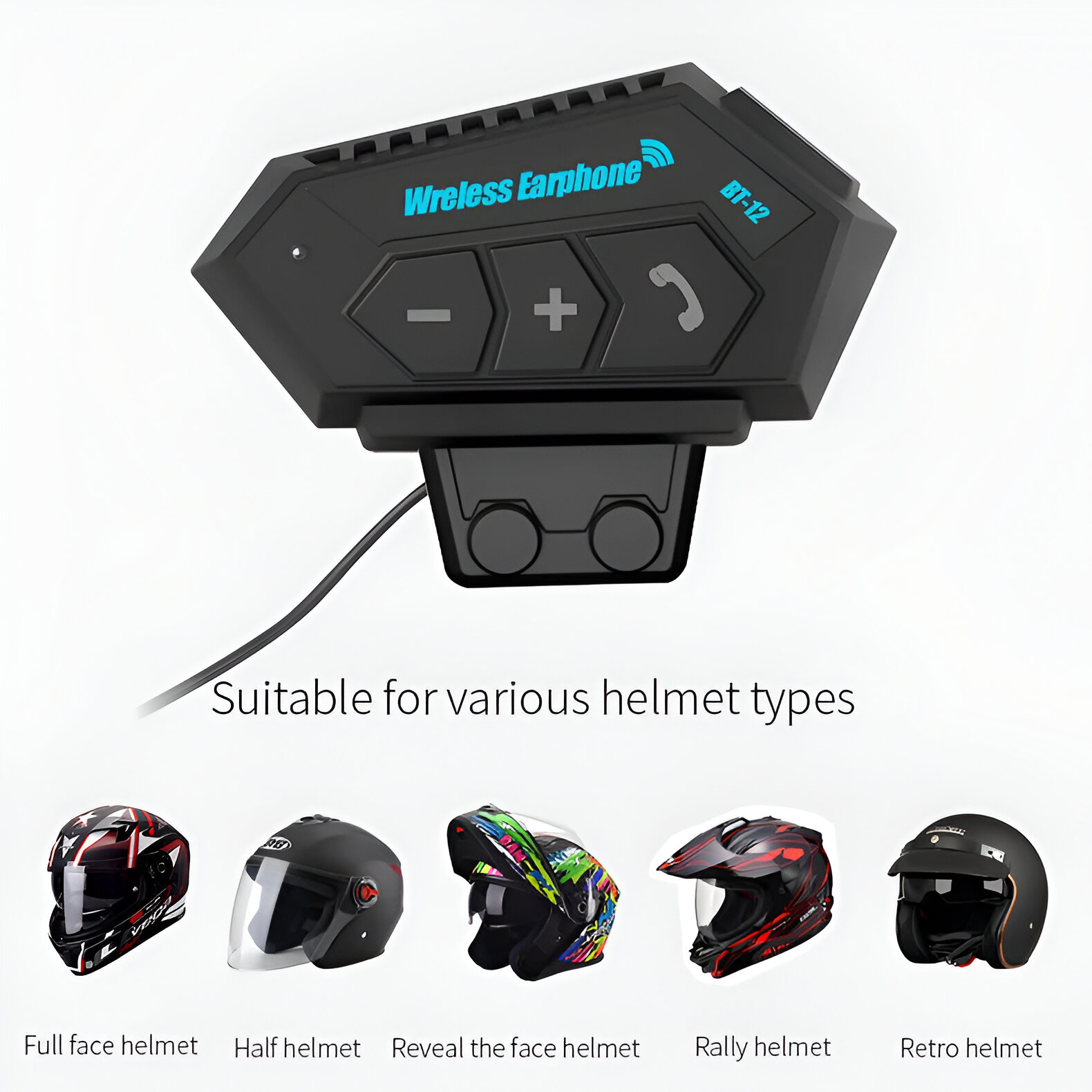 AUDIFONOS CASCO MOTOS INTERCOMUNICADORES BLUETOOTH LAU - 9