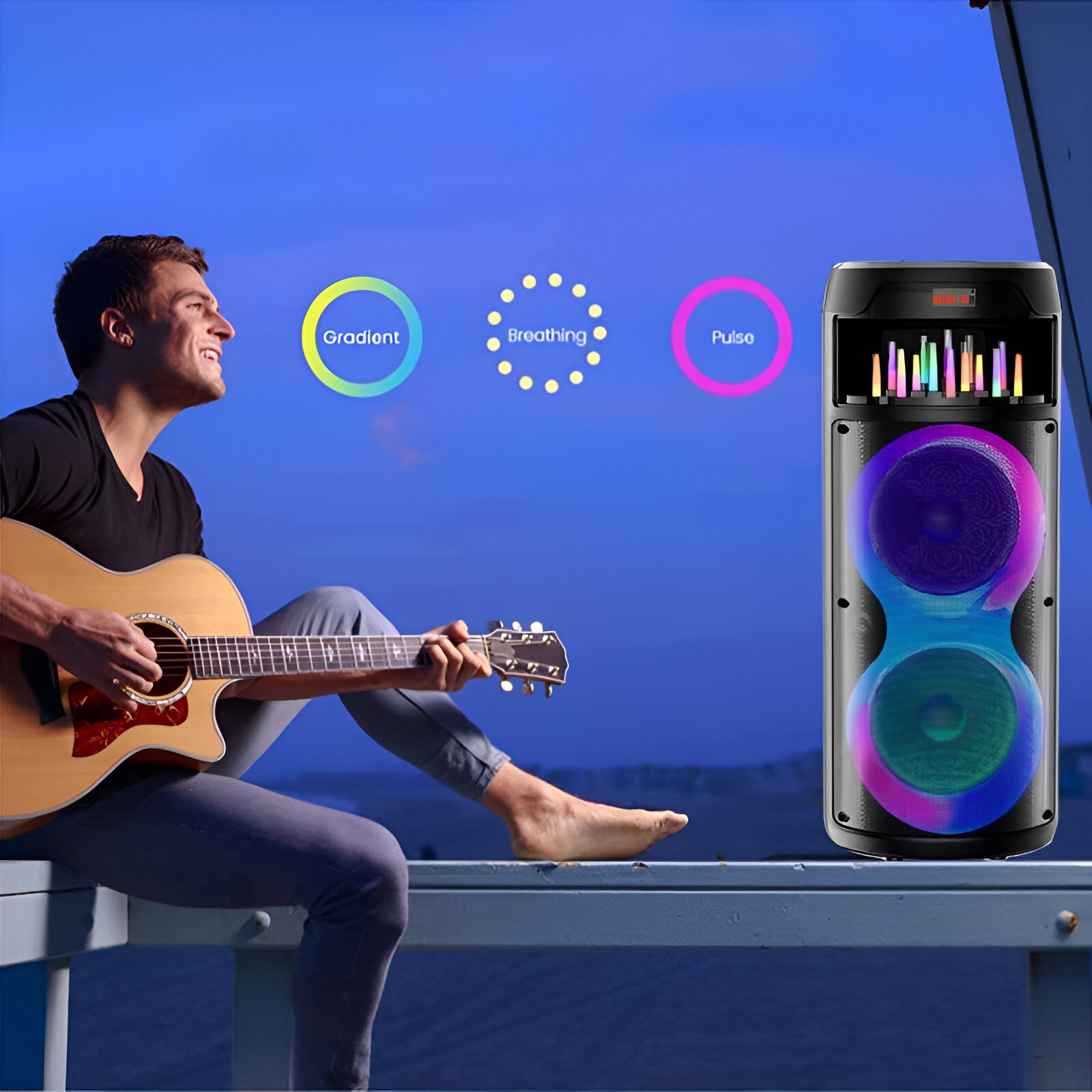 PARLANTE ALTAVOZ KARAOKE PORTATIL USB BLUETOOTH AUX LAU - 3