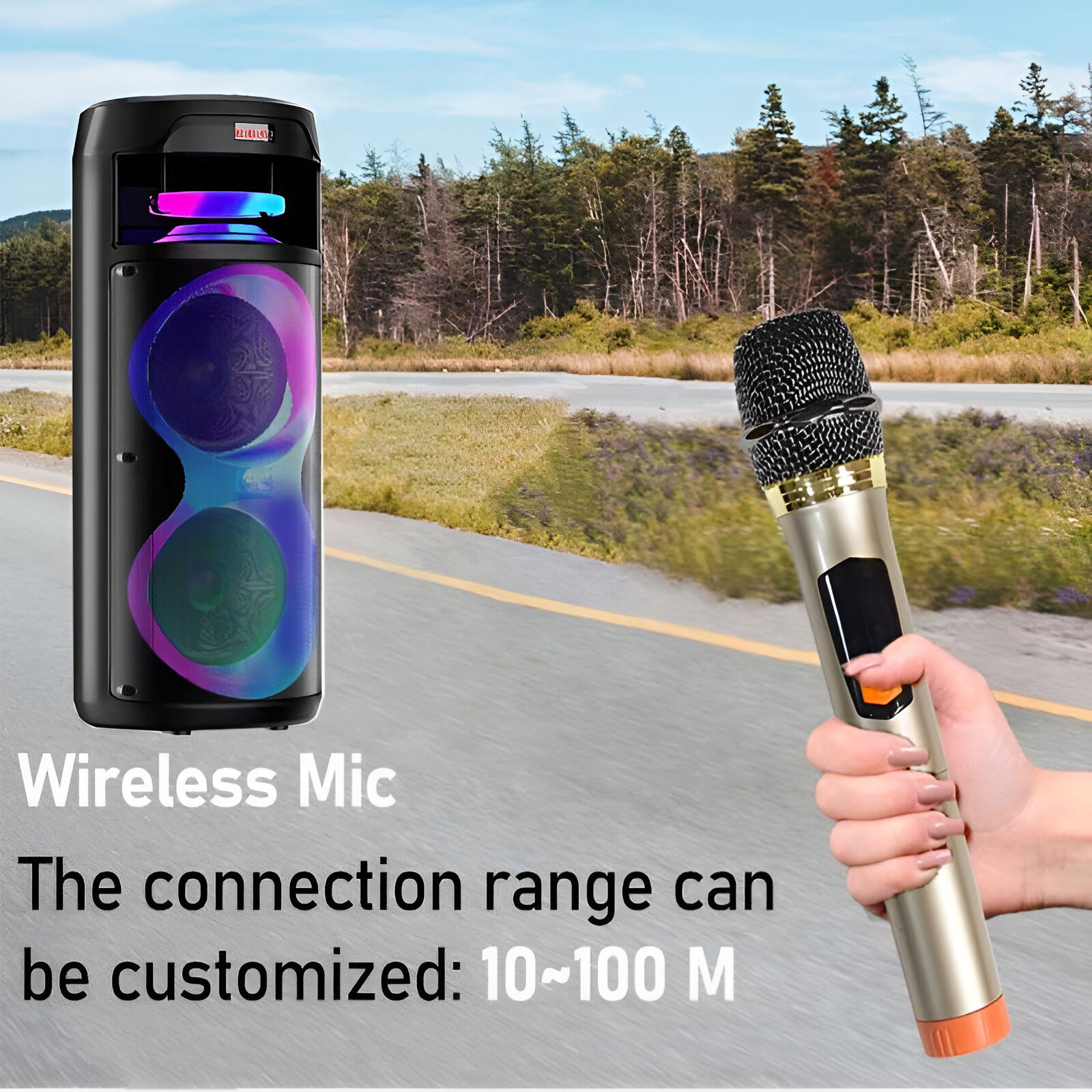 PARLANTE ALTAVOZ KARAOKE PORTATIL USB BLUETOOTH AUX LAU - 4