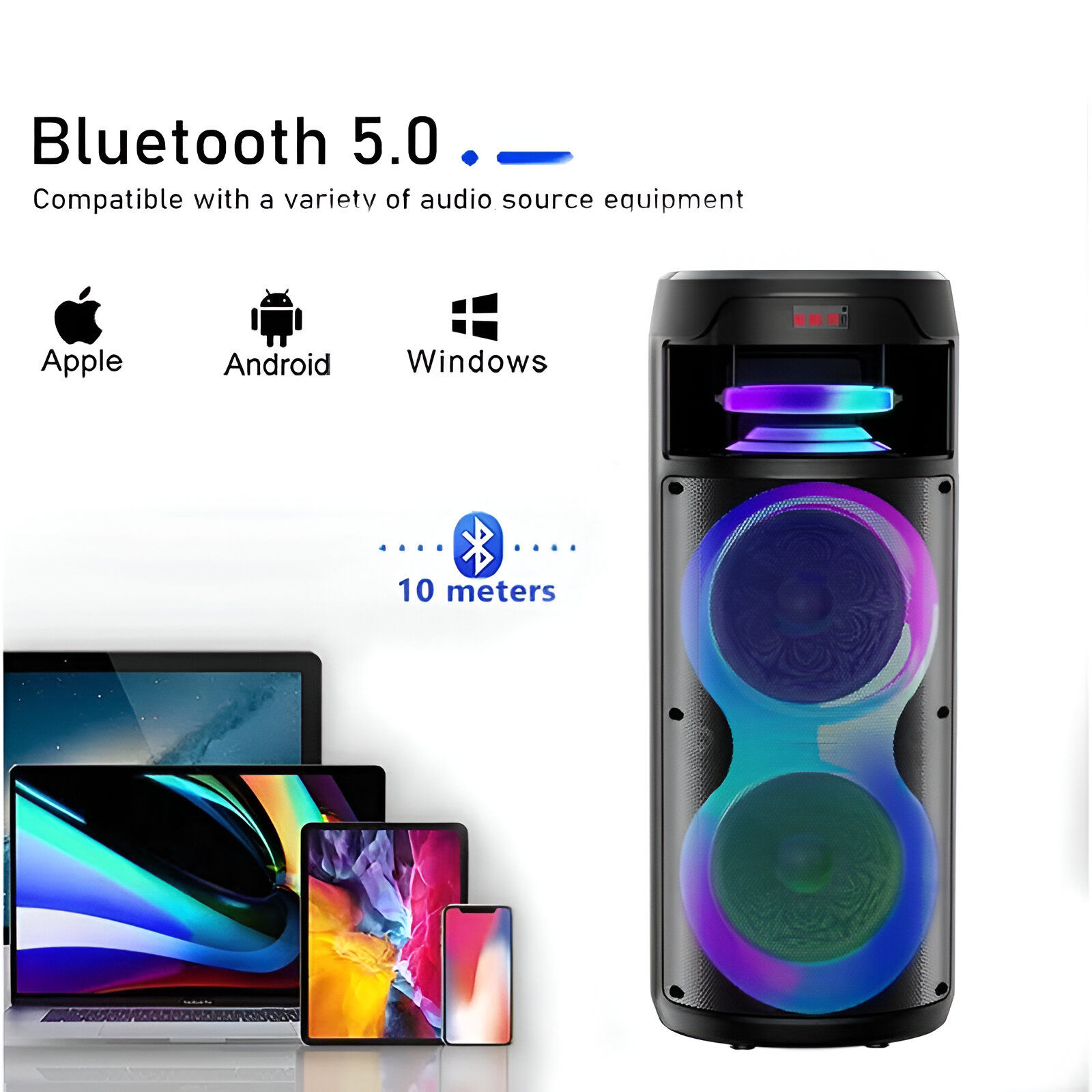 PARLANTE ALTAVOZ KARAOKE PORTATIL USB BLUETOOTH AUX LAU - 5