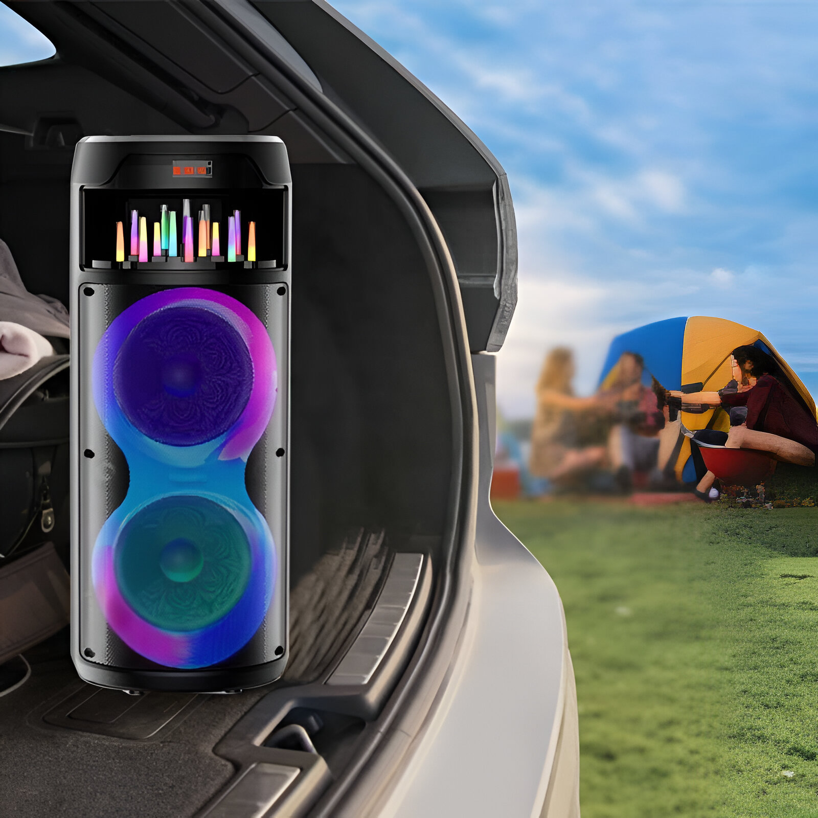 PARLANTE ALTAVOZ KARAOKE PORTATIL USB BLUETOOTH AUX LAU - 6