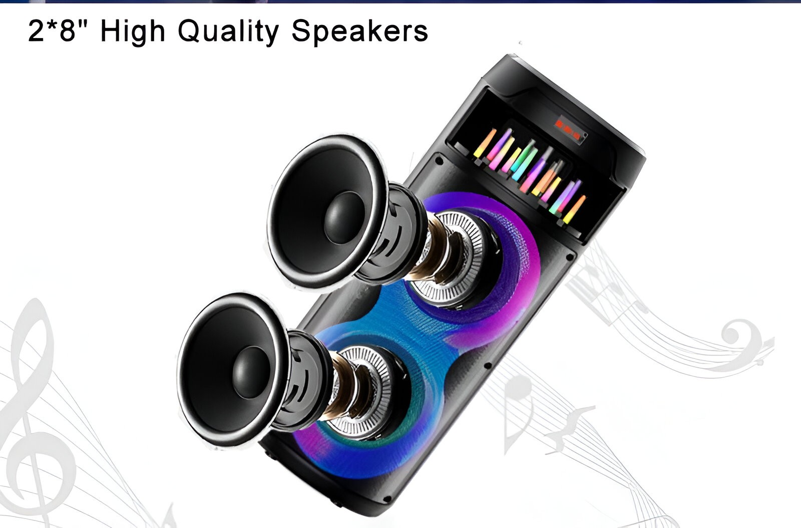 PARLANTE ALTAVOZ KARAOKE PORTATIL USB BLUETOOTH AUX LAU - 7