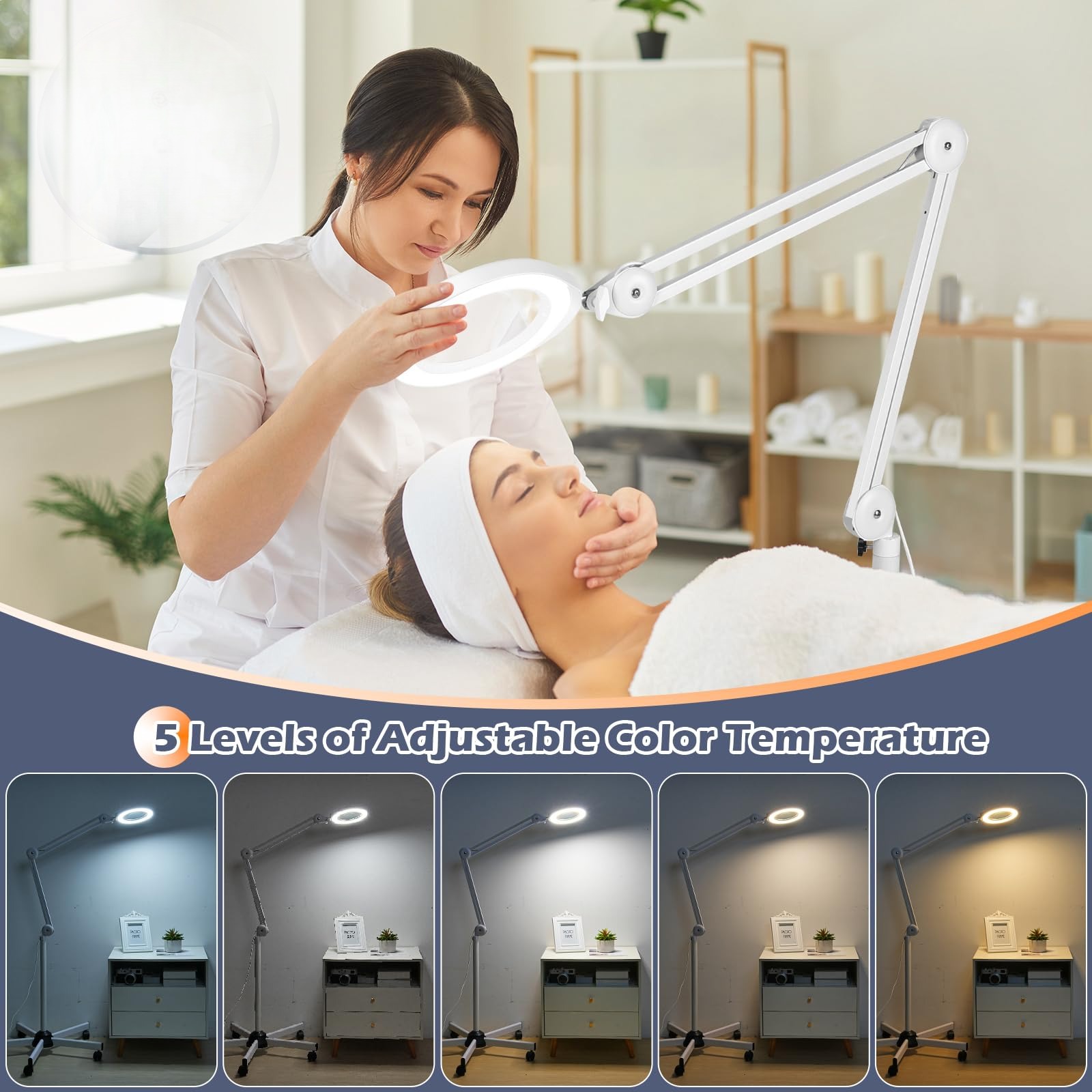 LAMPARA AUMENTO LED ESTETICISTA DENTAL COSMETOLOGIA LAU - 5