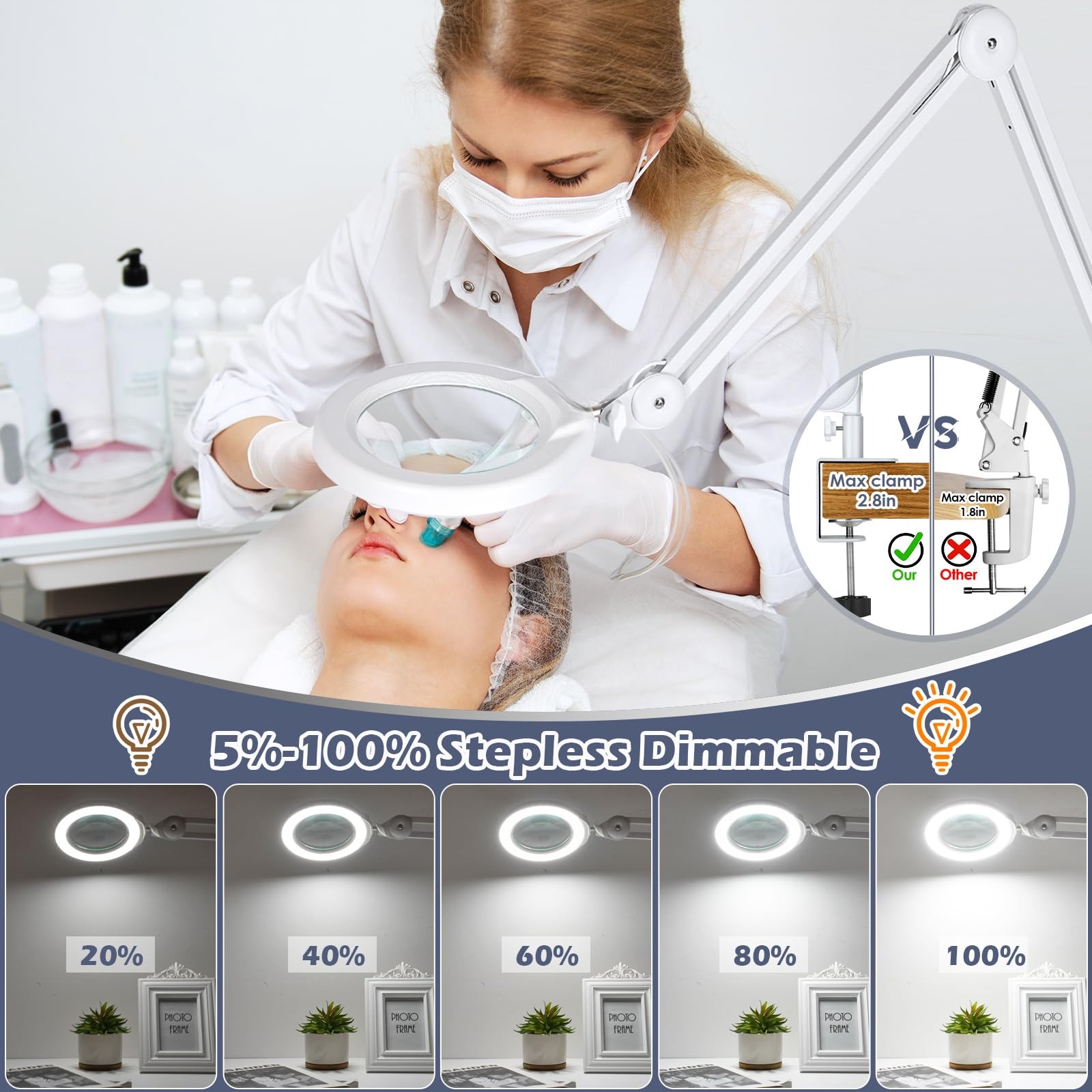 LAMPARA AUMENTO LED ESTETICISTA DENTAL COSMETOLOGIA LAU - 6