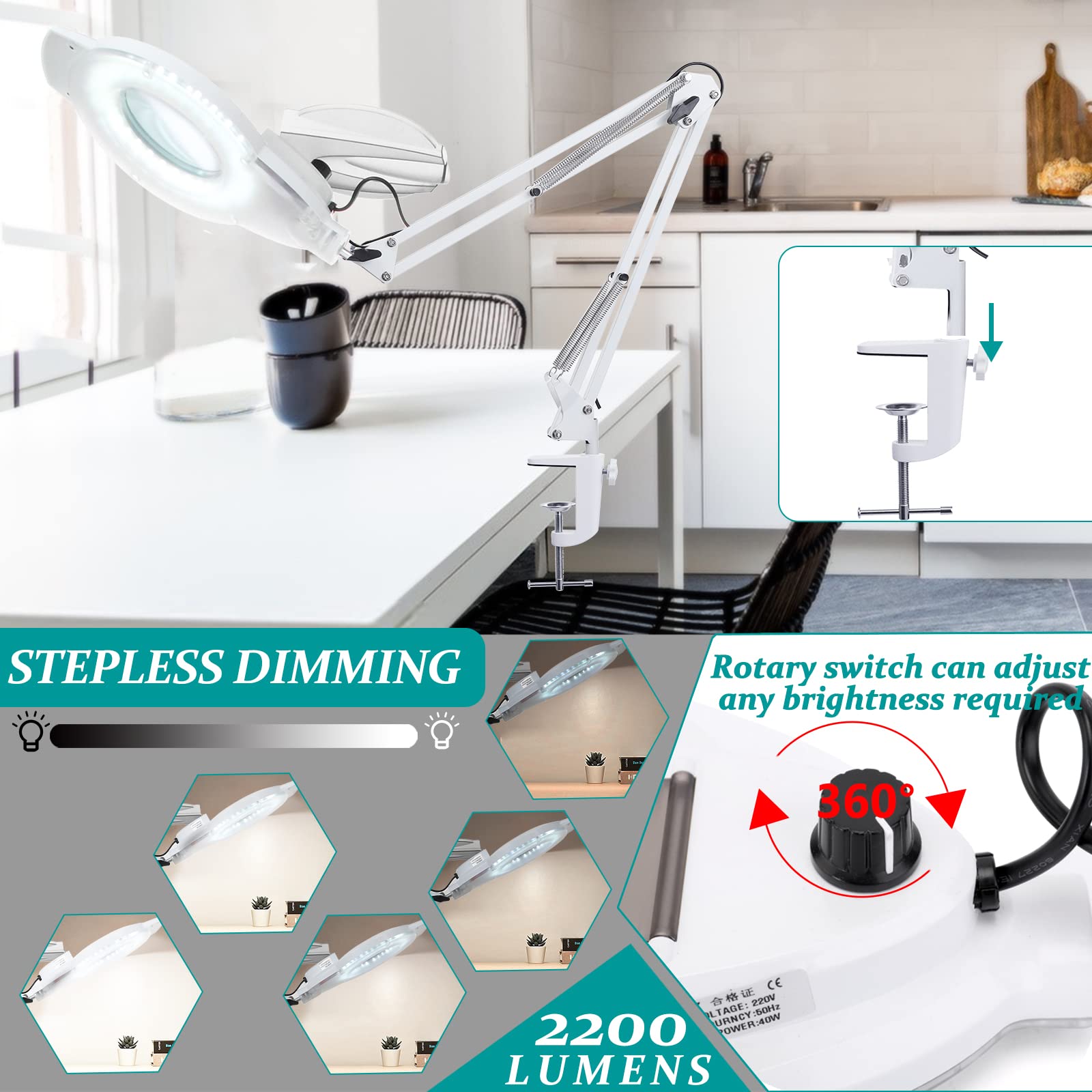 LAMPARA AUMENTO LED ESTETICISTA DENTAL COSMETOLOGIA LAU - 7