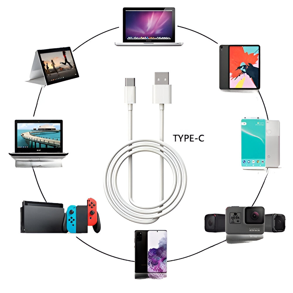 SET 3 CABLE TIPO C CARGA RAPIDA TRANSFERENCIA DATOS USB LAU - 7