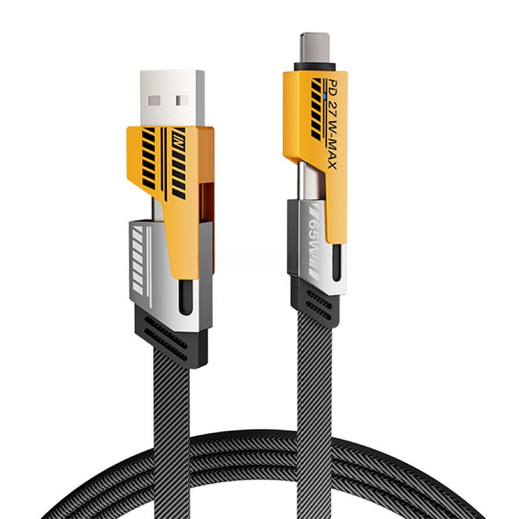CABLE USB 4 EN 1 CARGA RAPIDA TIPO C LIGHTNING DATOS LAU