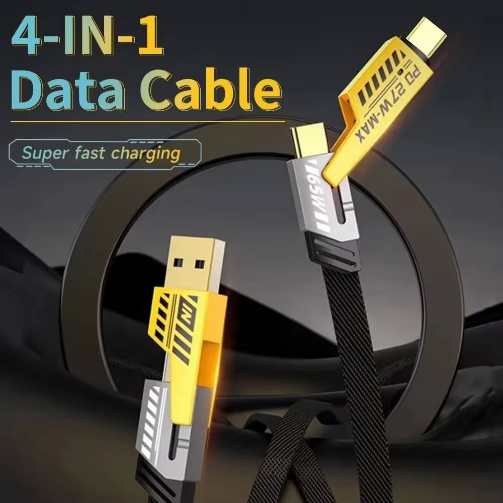 CABLE USB 4 EN 1 CARGA RAPIDA TIPO C LIGHTNING DATOS LAU - 4
