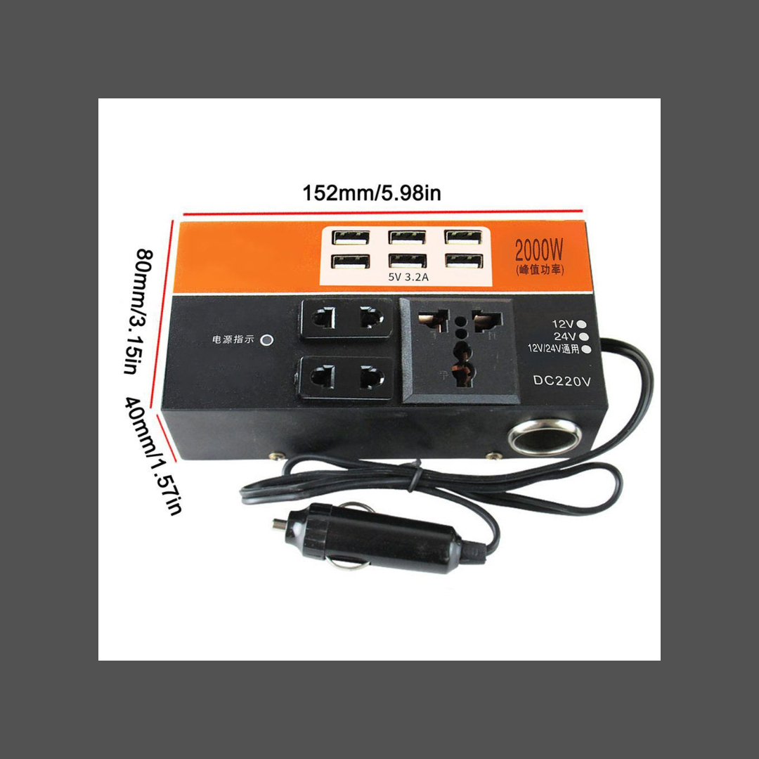 INVERSOR DE CORRIENTE VEHICULO 12V A 24V CAMIONES LAU - 8