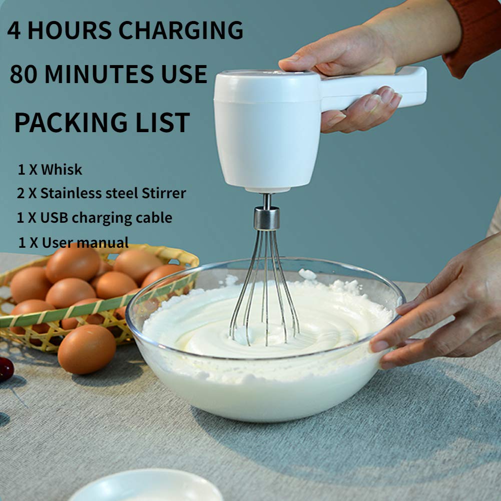 BATIDORA MINI MEZCLADOR MANO PORTATIL INALAMBRICA COCINA LAU - 3