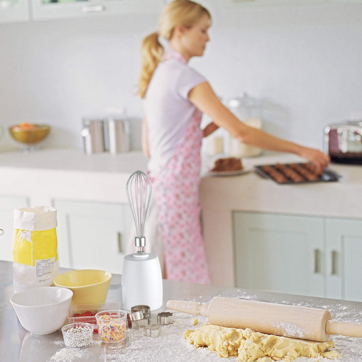 BATIDORA MINI MEZCLADOR MANO PORTATIL INALAMBRICA COCINA LAU - 4