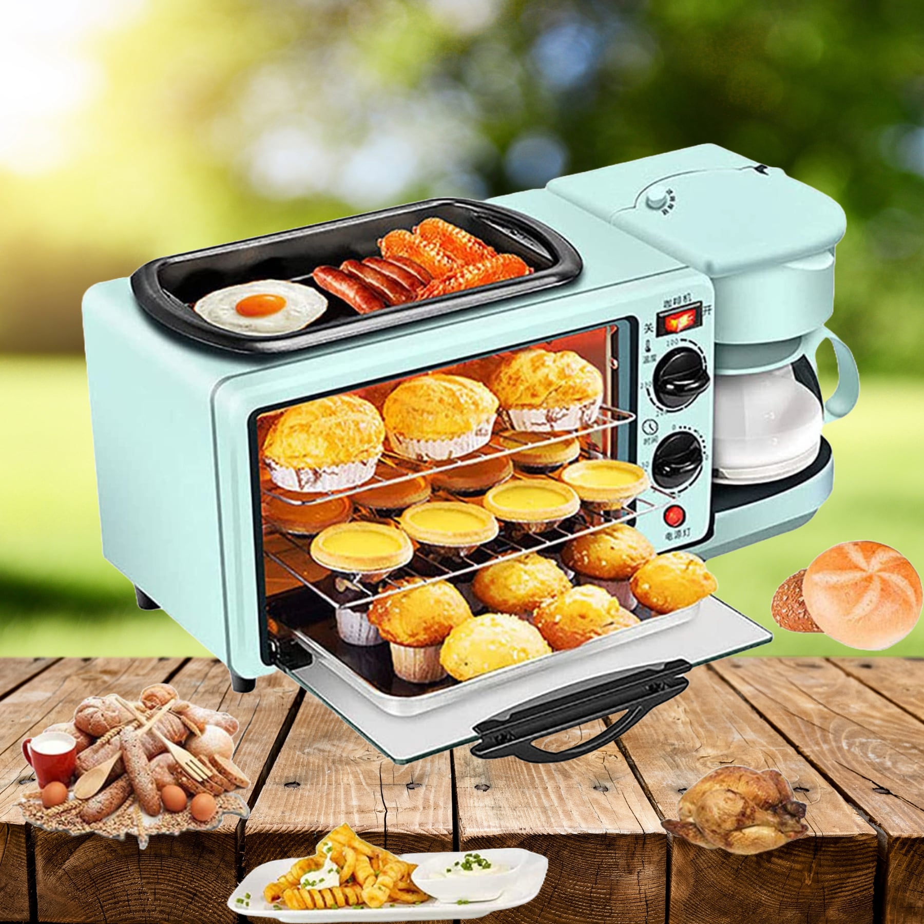 MINI HORNO DESAYUNO MÁQUINA 3 EN 1 DESAYUNO LAU - 7