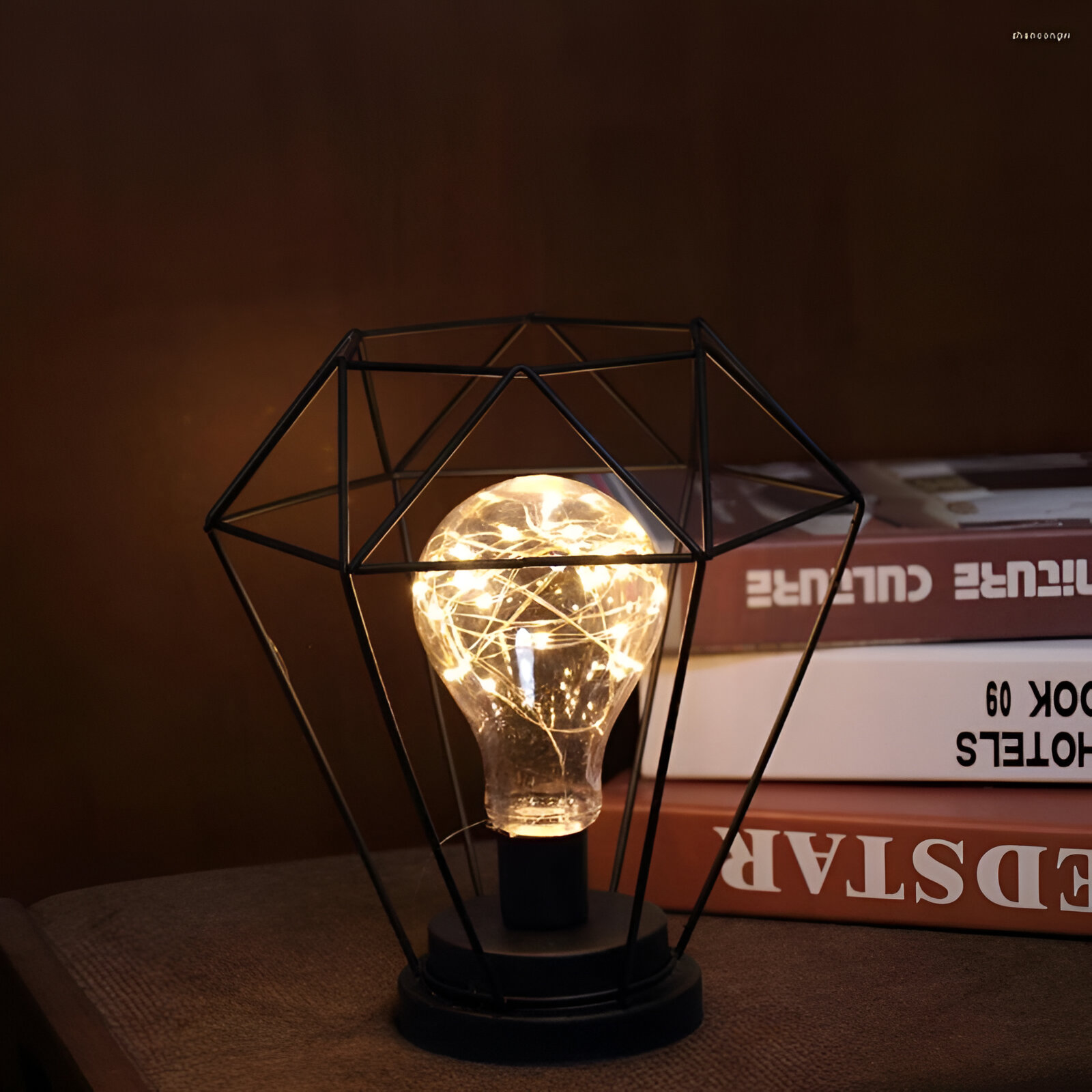 LAMPARA MESA LUZ RETRO ARTE MINIMALISTA NOCHE HOGAR JER - 7