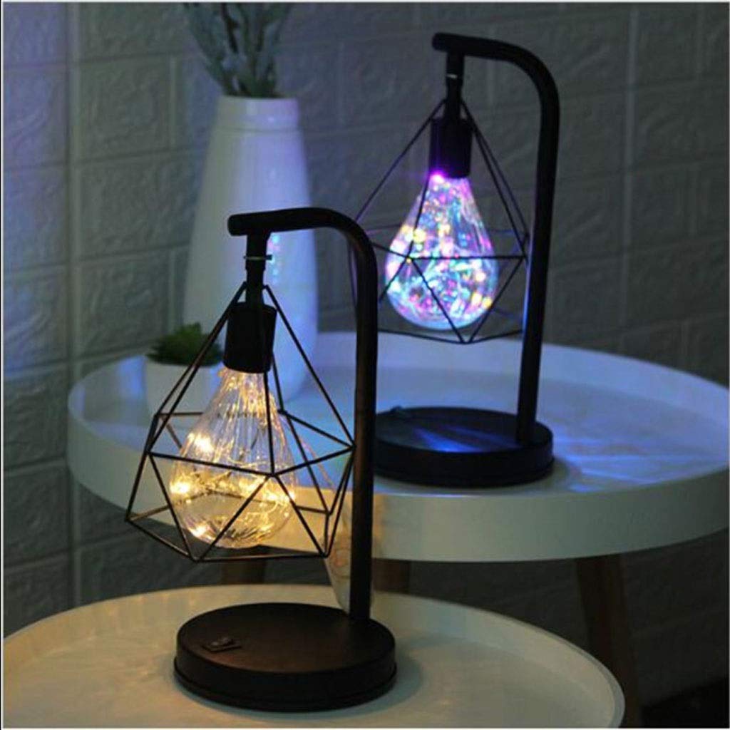 LAMPARA MESA LUZ RETRO ARTE MINIMALISTA NOCHE HOGAR JER - 9