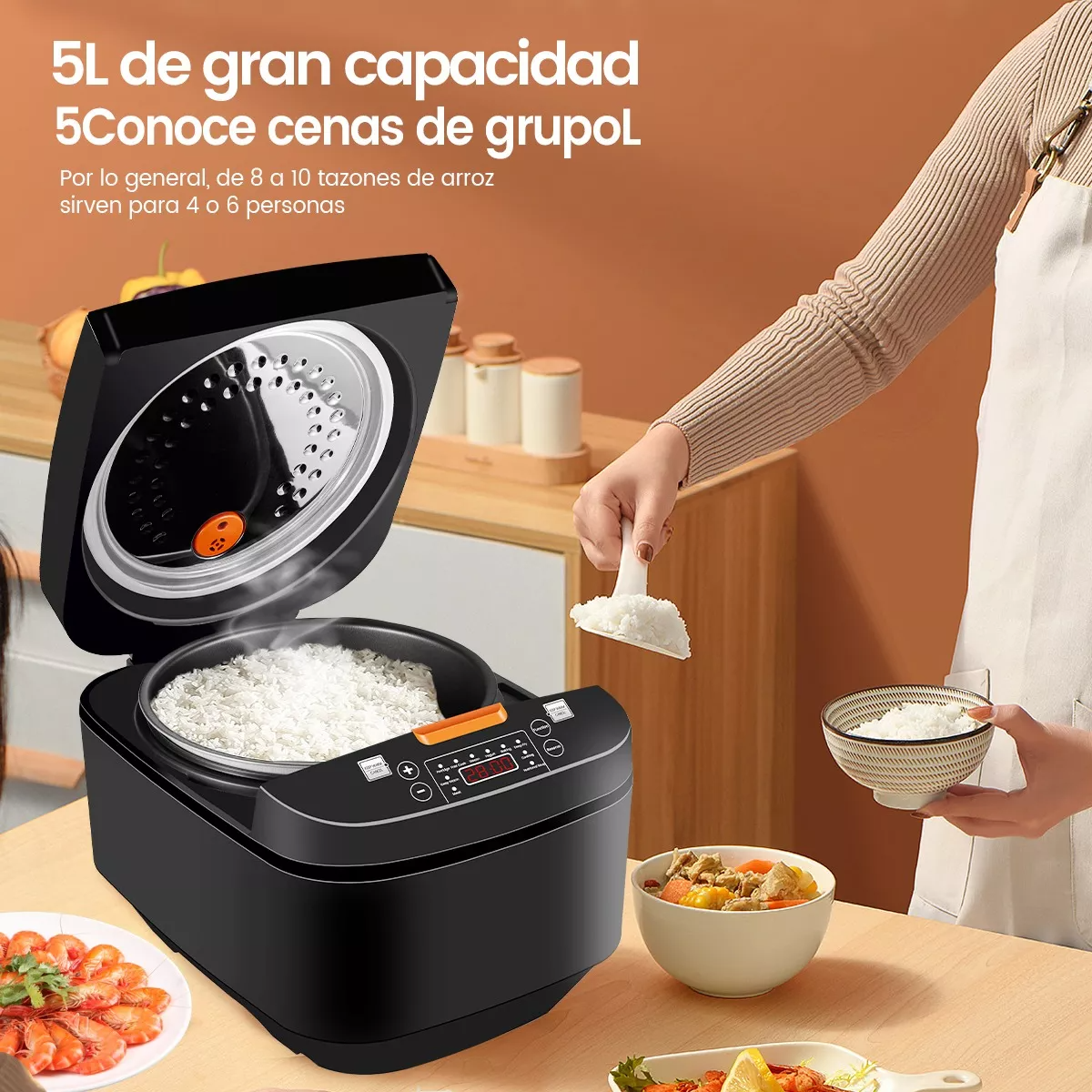 ARROCERA INTELIGENTE MULTIFUNCION ANTIADHERENTE HOGAR JER - 6