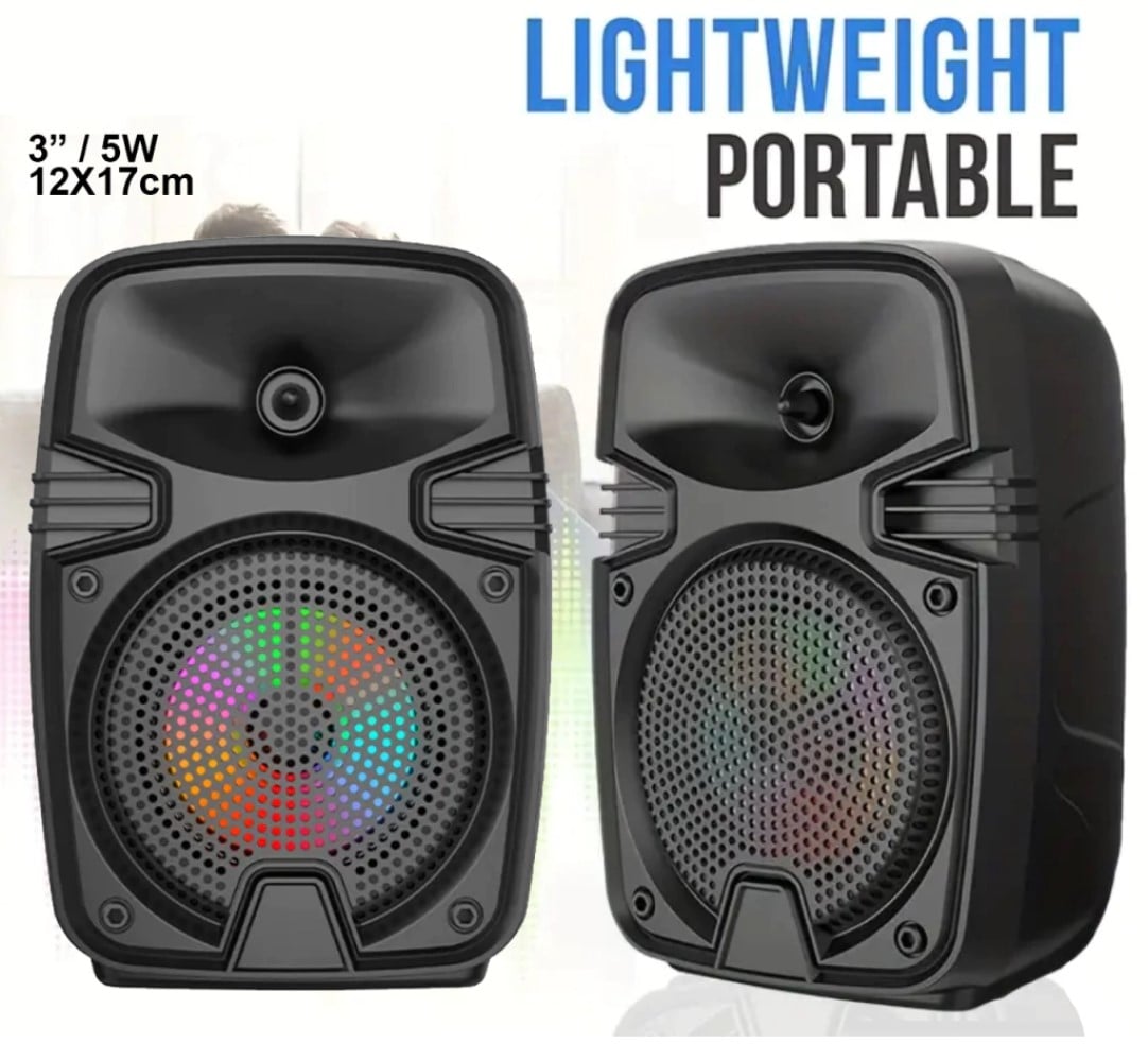 PARLANTE PORTÁTIL MÚSICA ALTAVOZ LUCES COLORIDAD ESTEREO JER - 1