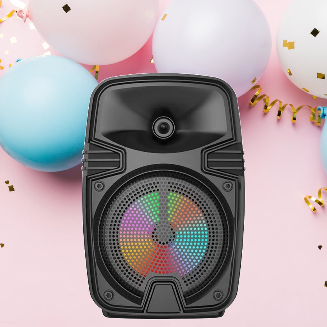PARLANTE PORTÁTIL MÚSICA ALTAVOZ LUCES COLORIDAD ESTEREO JER - 2