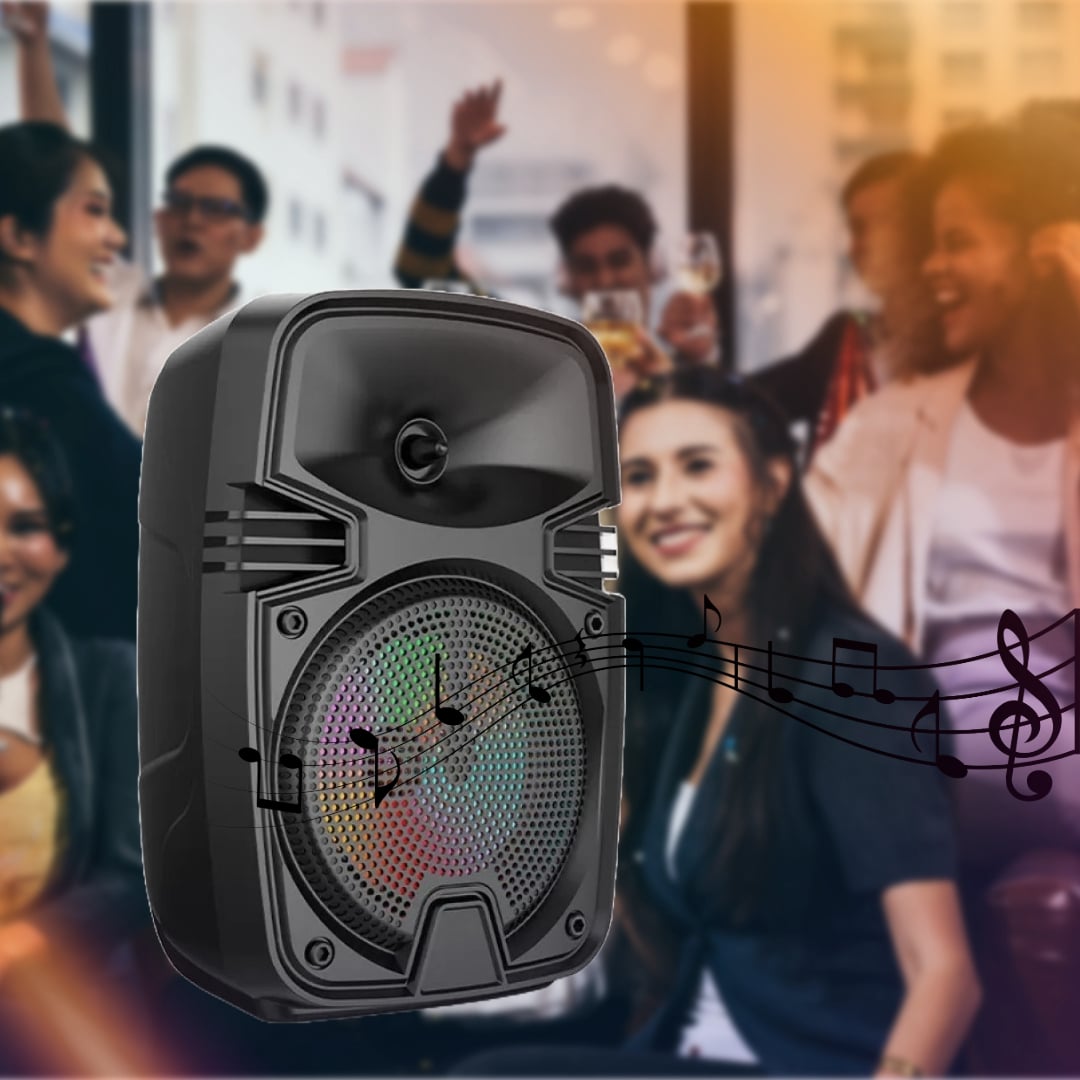 PARLANTE PORTÁTIL MÚSICA ALTAVOZ LUCES COLORIDAD ESTEREO JER - 3