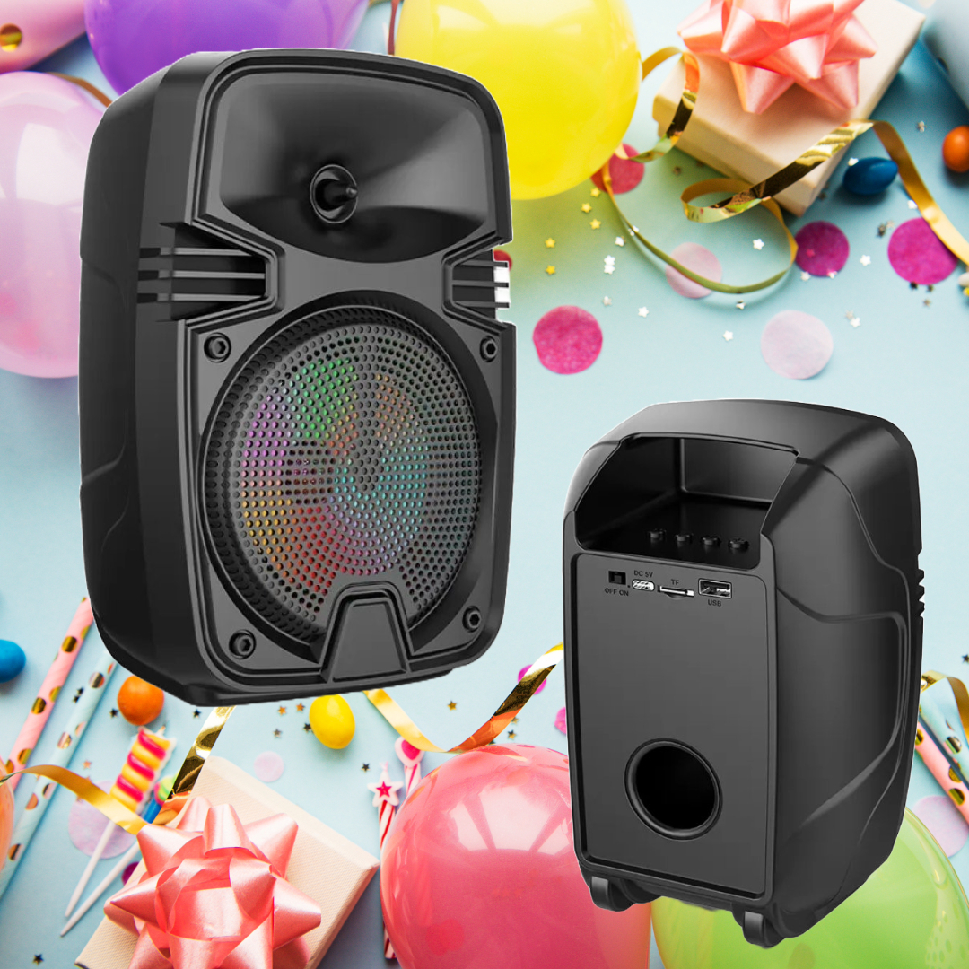 PARLANTE PORTÁTIL MÚSICA ALTAVOZ LUCES COLORIDAD ESTEREO JER - 6
