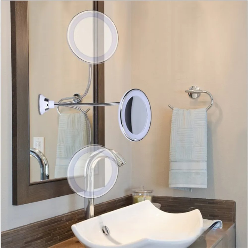 ESPEJO MAQUILLAJE AUMENTO LUZ LED CUELLO CISNE FLEXIBLE JER - 2