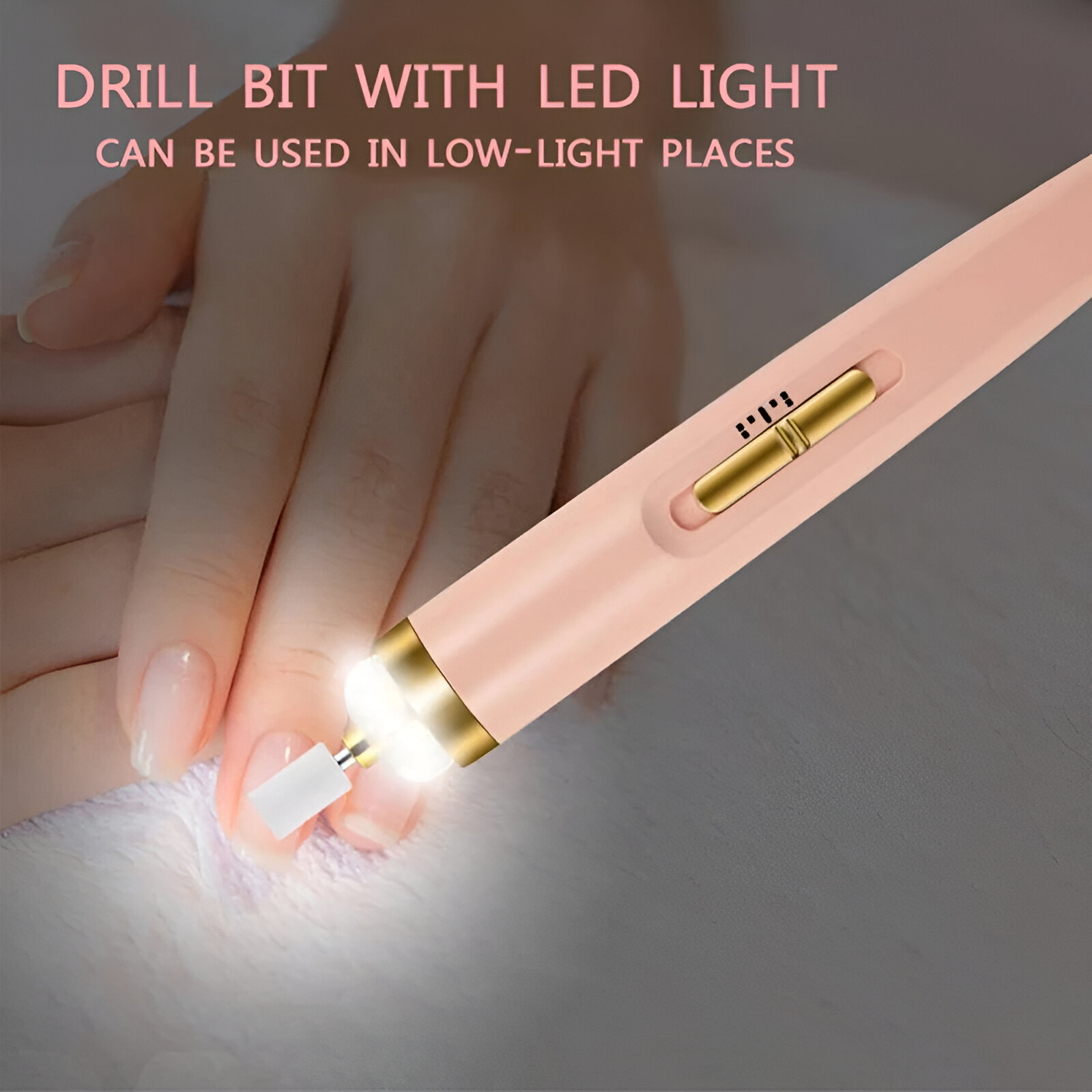 TALADRO PULIDOR UÑAS TORNO FRESAS LED MANICURA USB JER - 5