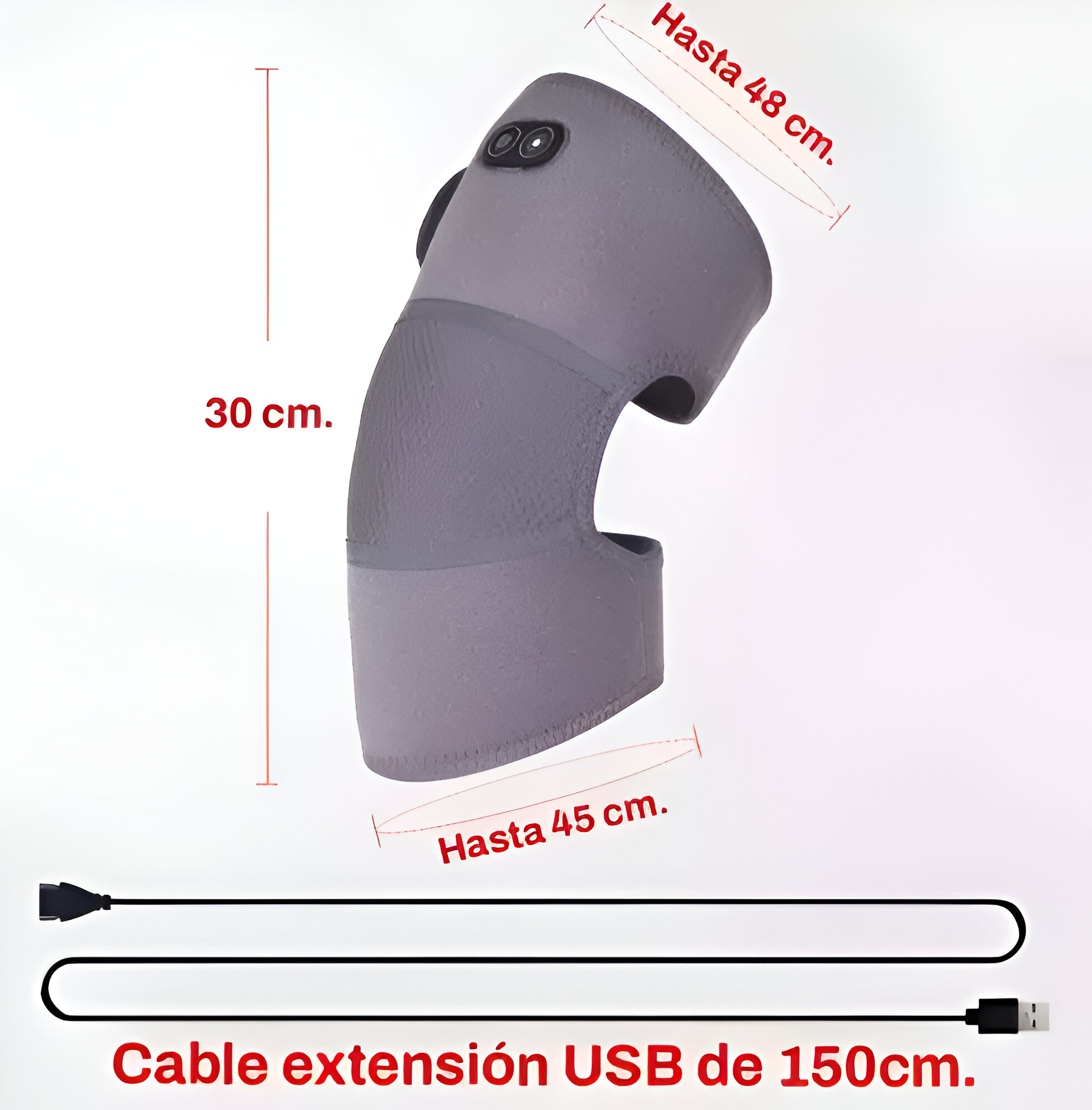 RODILLERA TÉRMICA ORTOPÉDICA AJUSTABLE USB CALOR ALIVIO JER - 4