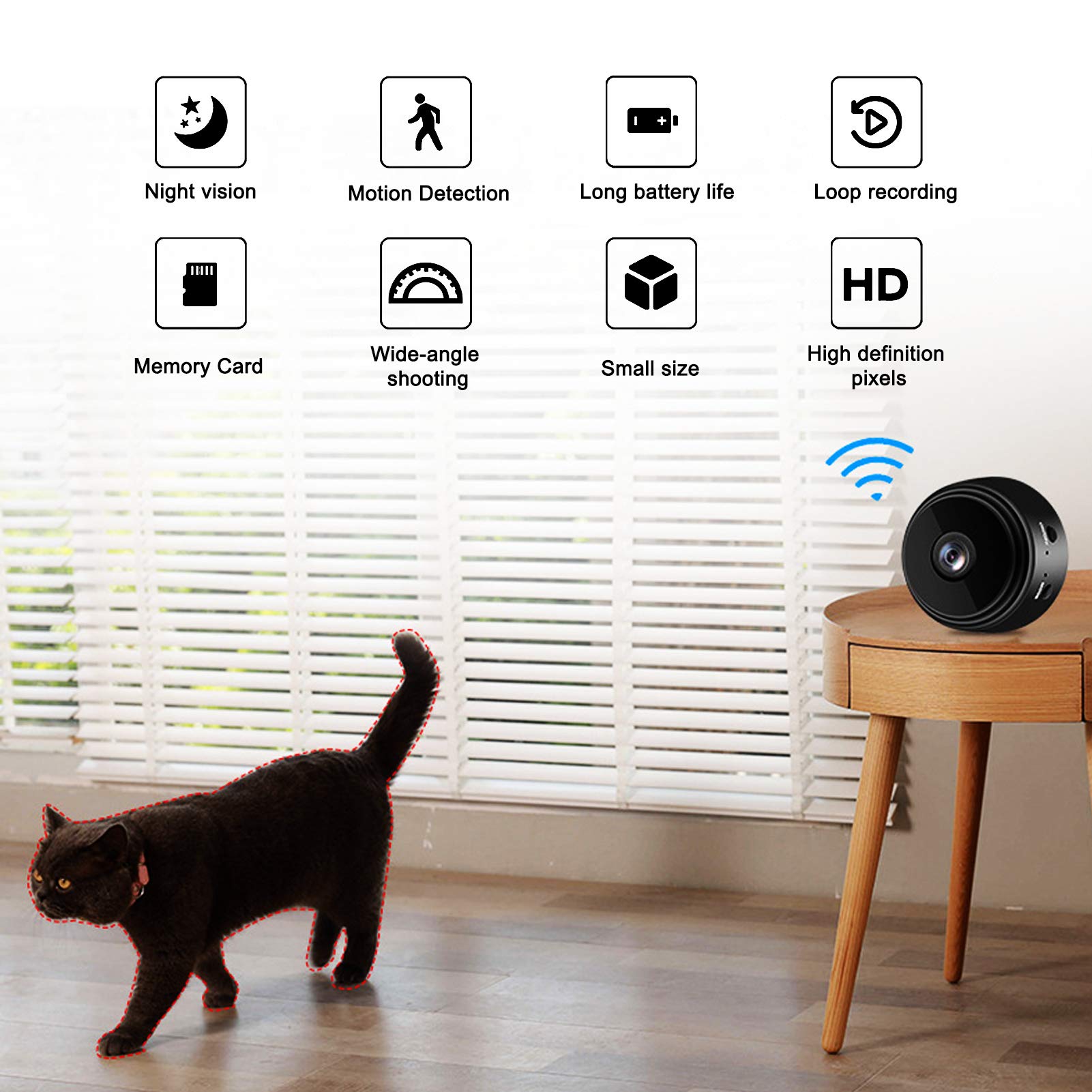 CÁMARA SEGURIDAD LED DETECTOR MOVIMIENTO GRABACION JER - 7