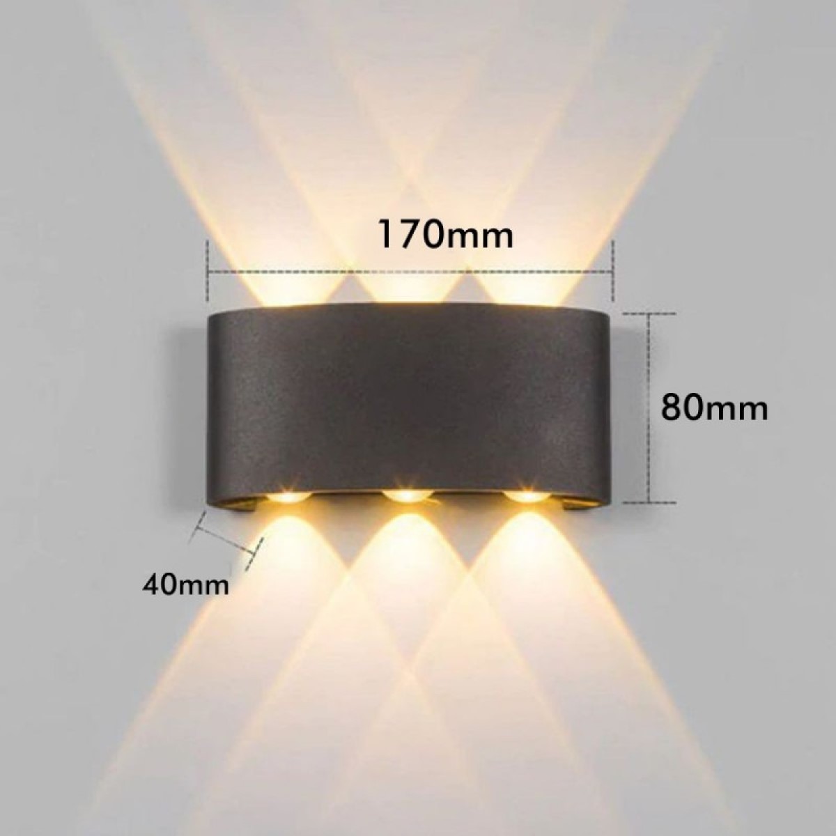 APLIQUE NEGRO LUZ CALIDA LINEAL TRIPLE ALUMINIO 6W LAU - 6
