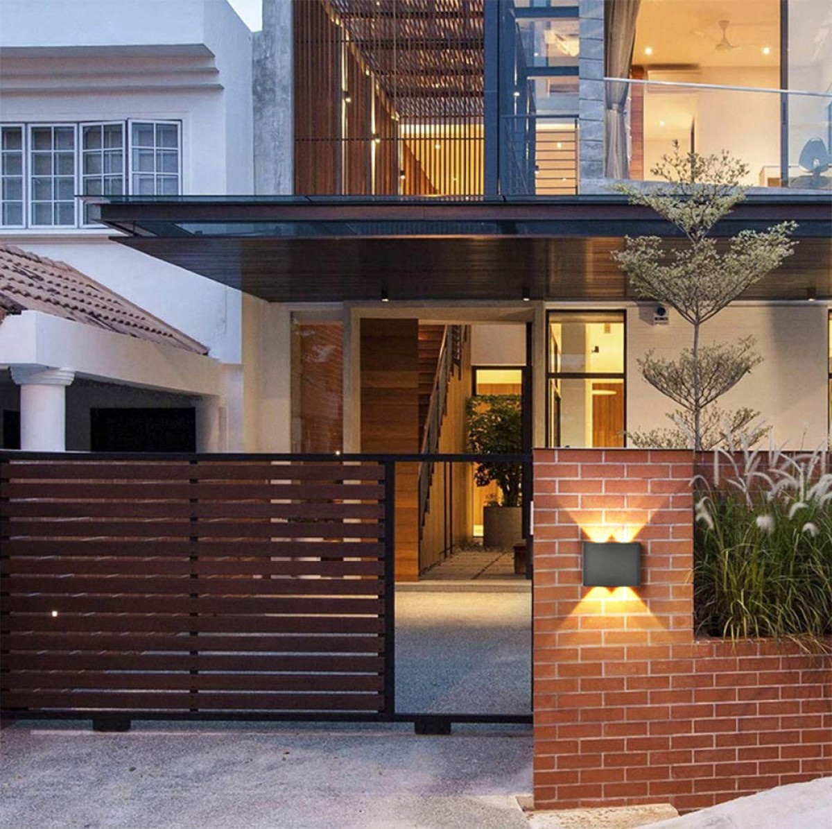 APLIQUE 8 FOCOS LED EXTERIORES PARED LUZ CALIDA LAU - 6
