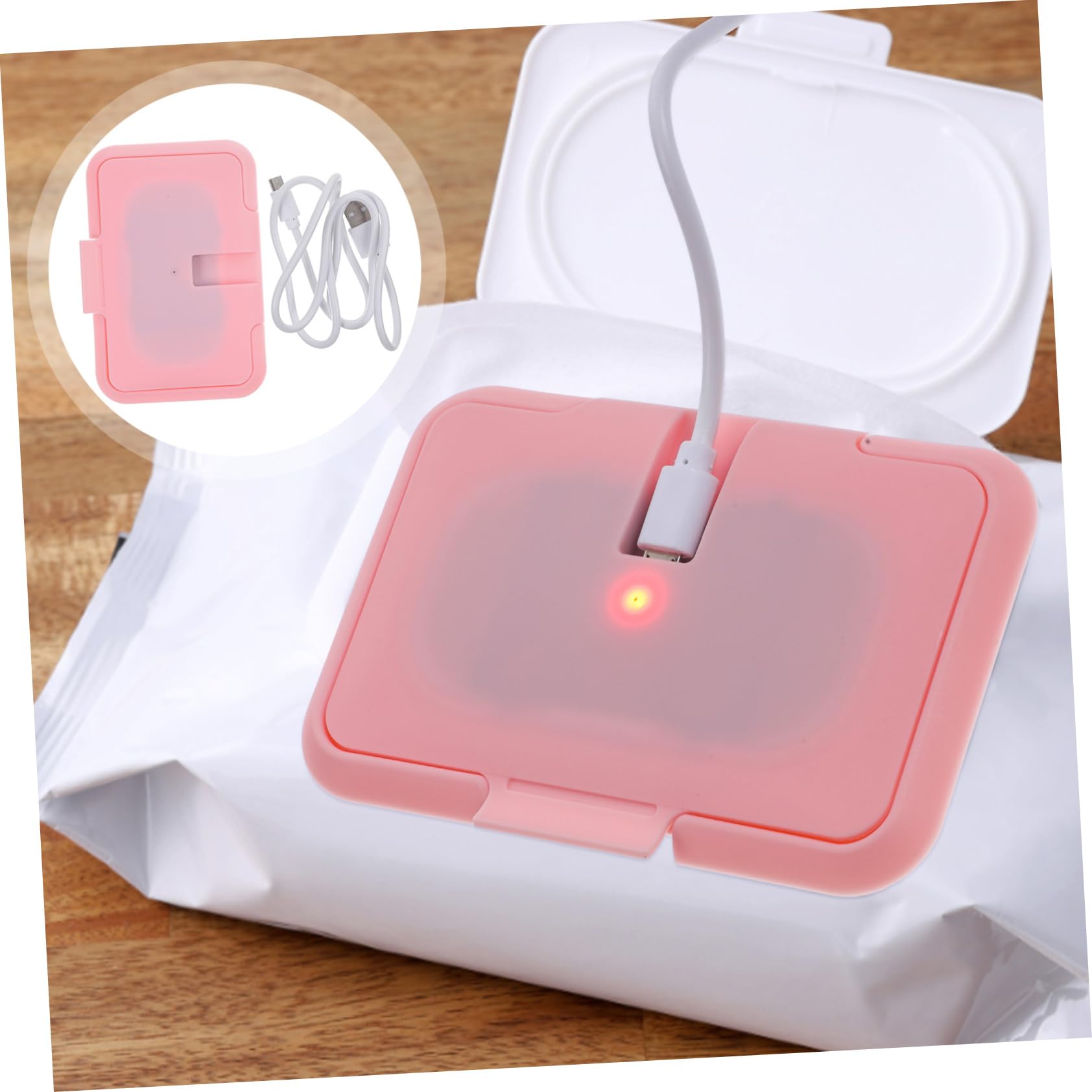 CALENTADOR TOALLITA HUMEDA MINI USB PORTATIL DISPENSADOR LAU - 4