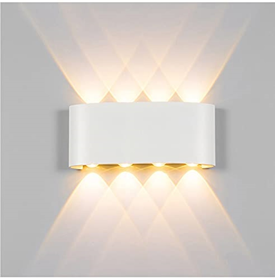 APLIQUE 8 FOCOS BLANCO LED EXTERIORES PARED LUZ CALIDA LAU - 1
