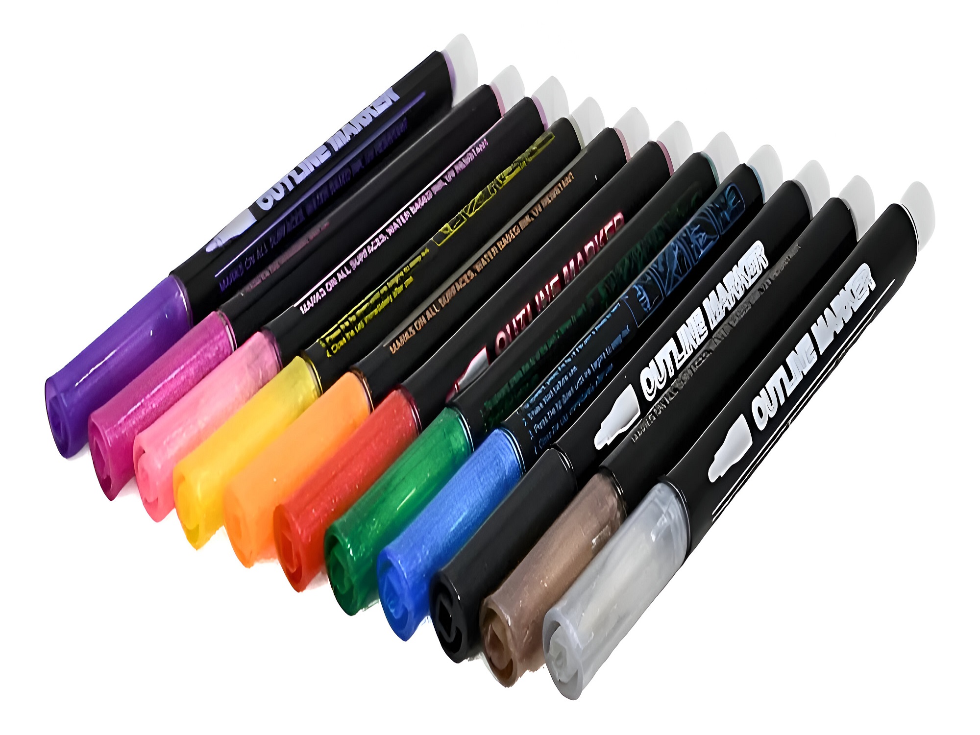 MARCADORES GEL DOBLE LINEA 36 PIEZAS EFECTO BRILLANTE LAU