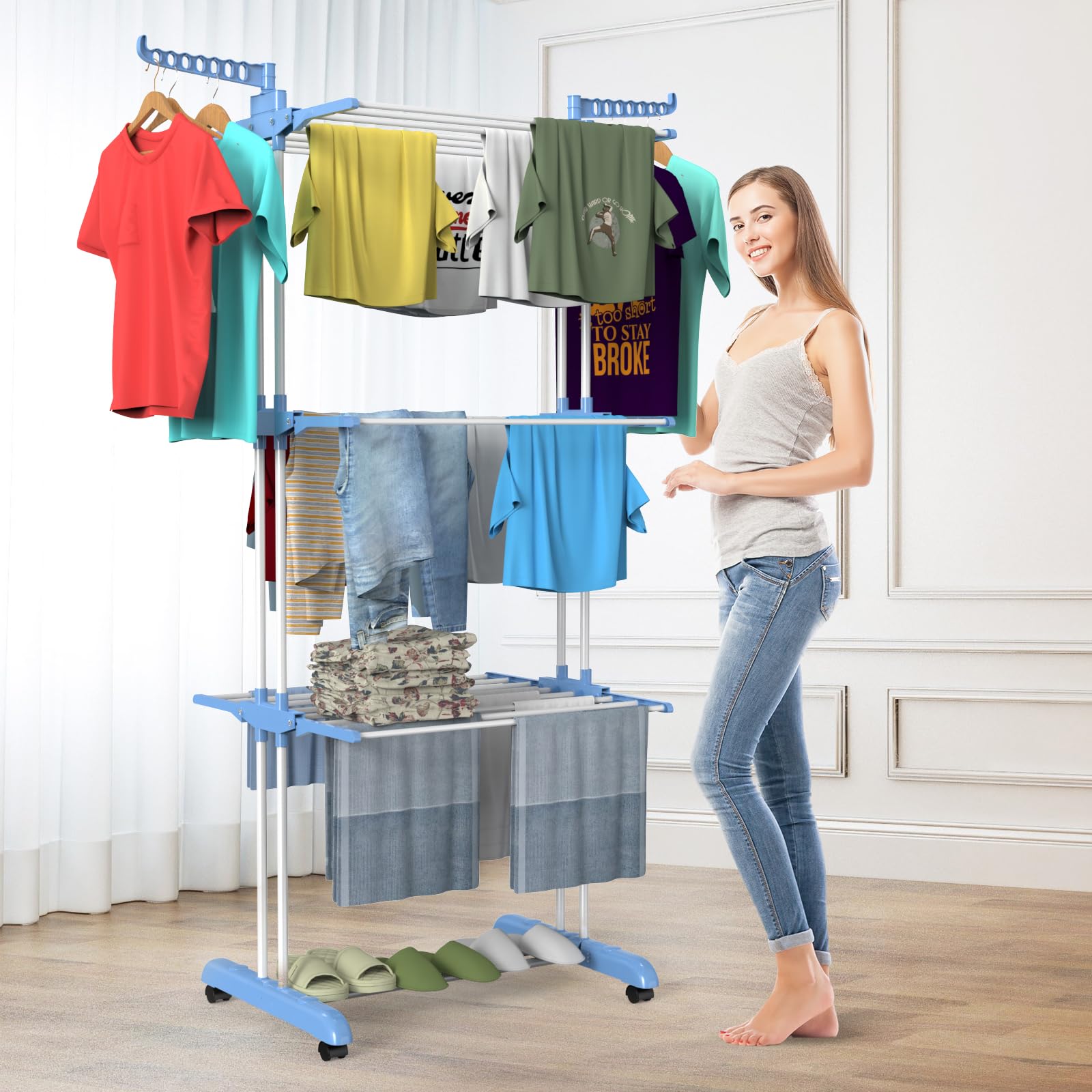 TENDEDERO ROPA EXTENSIBLE HOGAR PRACTICO 4 NIVELES LAU - 3