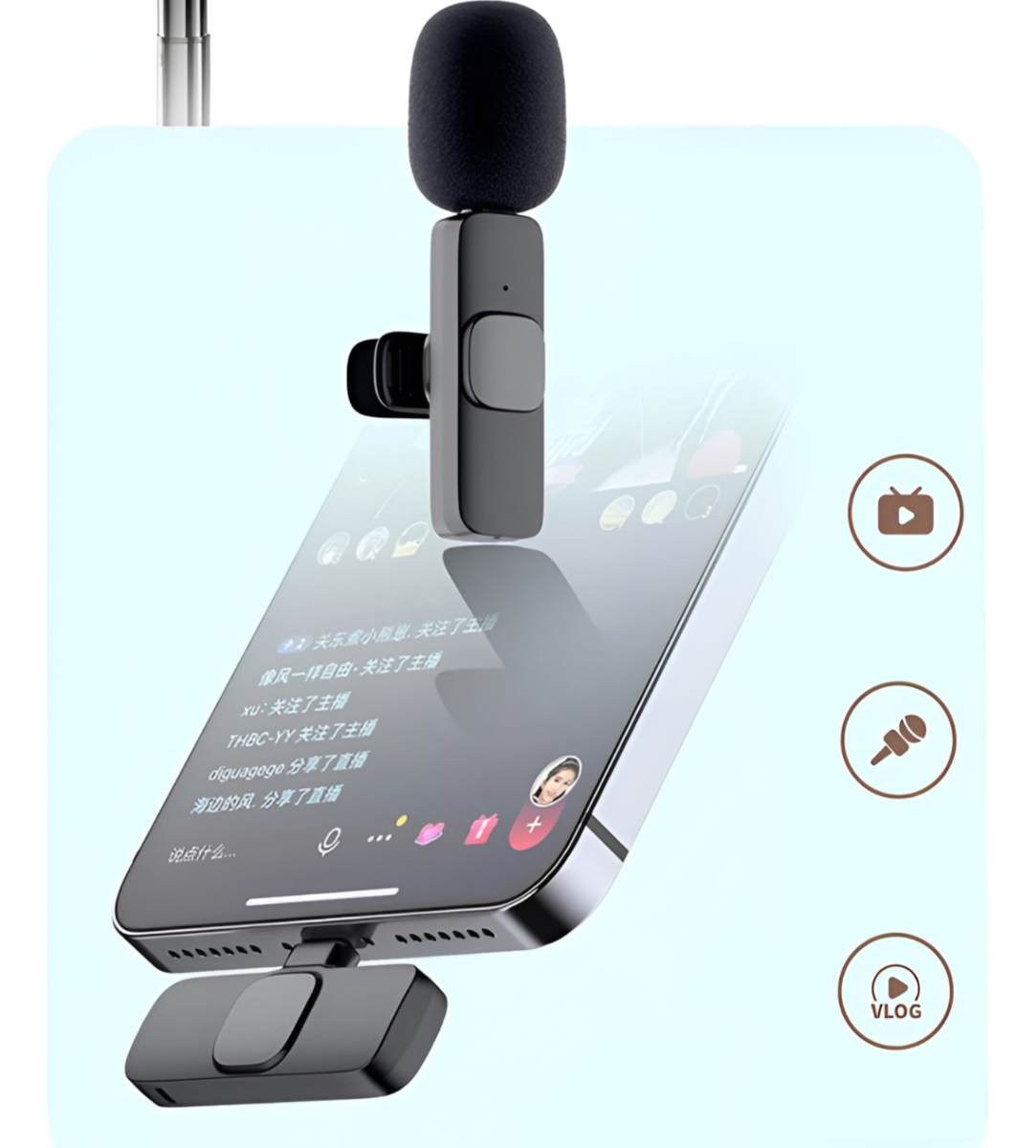 MICRÓFONO INALÁMBRICO LAVALIER BALITA TIPO C PLUG-PLAY - 5