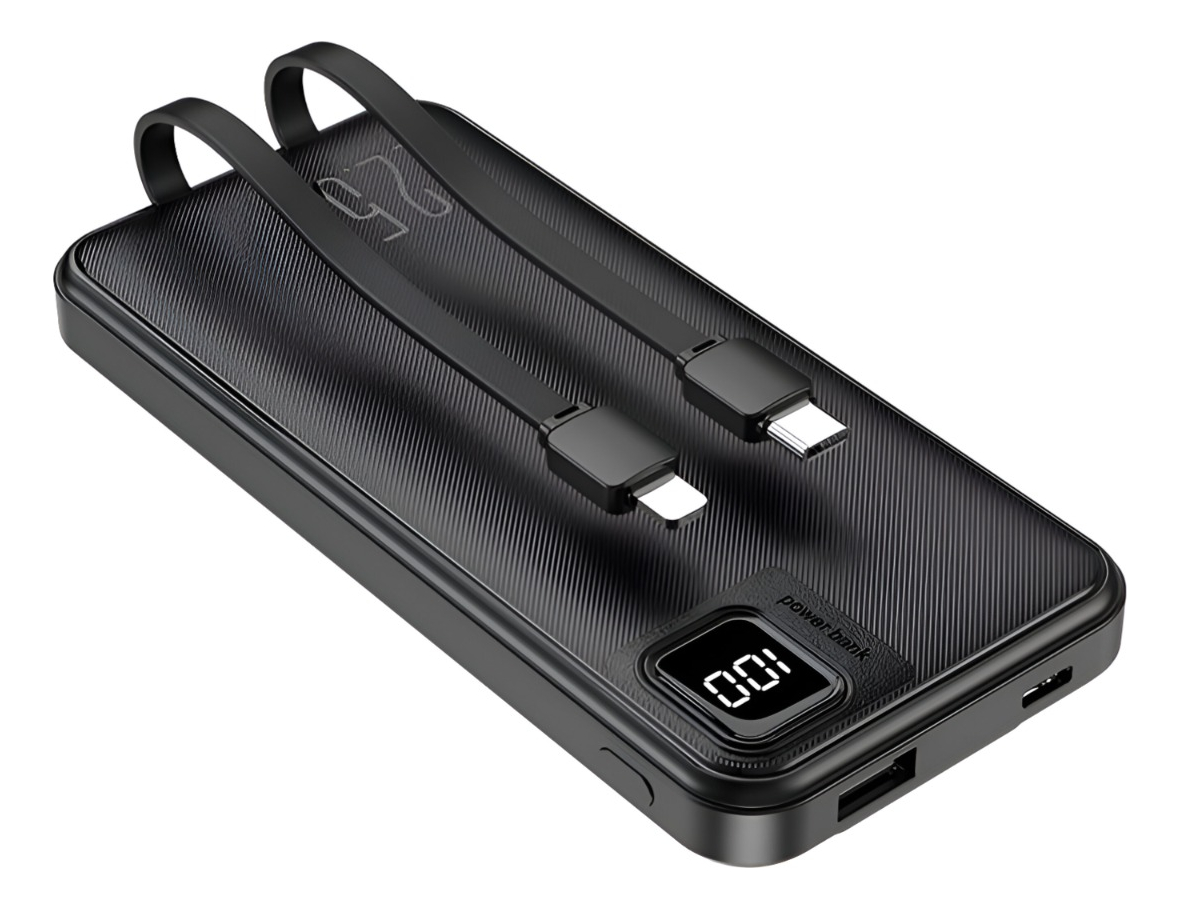 CARGADOR INALÁMBRICO CARGA RÁPIDA PORTÁTIL PANTALLA LED 2EN1 - 8
