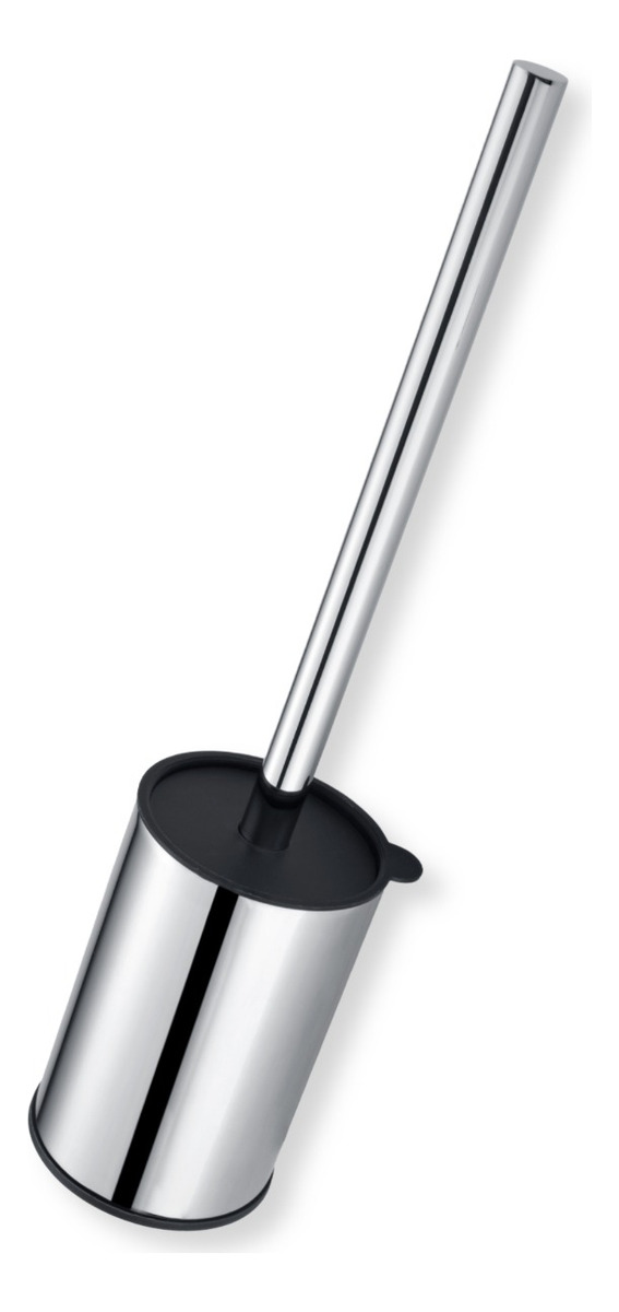 ESCOBILLA INODORO REDONDO CROMADO ACERO INOXIDABLE BAÑO - 1