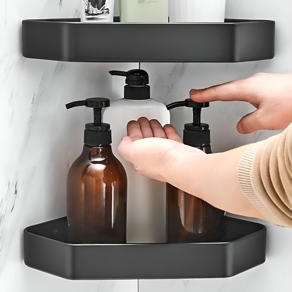 ESTANTE ORGANIZADOR DUCHA ESQUINA MODERNO DRENAJE RÁPIDO - 6