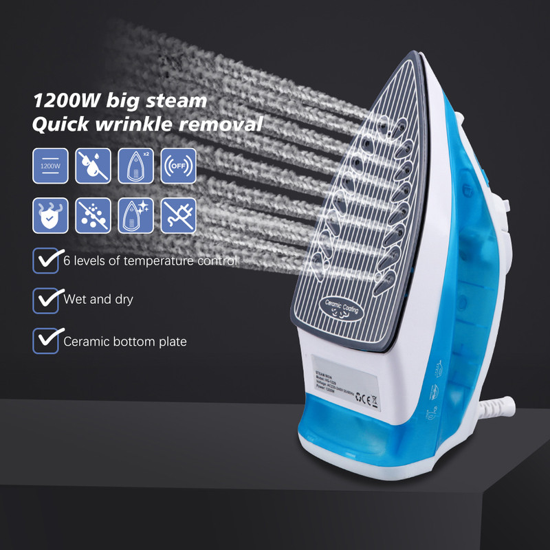 PLANCHA VAPORIZADOR 1200W ROPA ANTIADHERENTE HOGAR LAU - 6