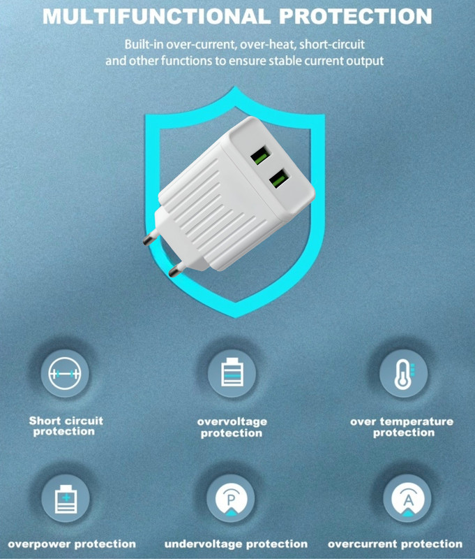 SET 2 CARGADOR ADAPTADOR X2 USB THUNDER WHITE RAPIDA LAU - 5