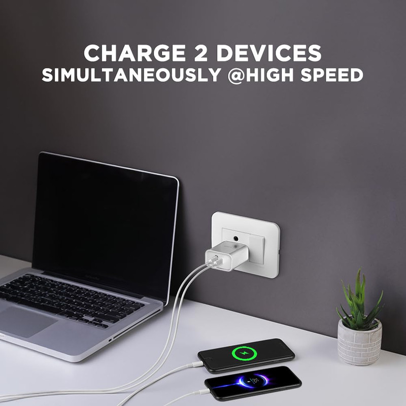 SET 2 CARGADOR ADAPTADOR X2 USB THUNDER WHITE RAPIDA LAU - 9