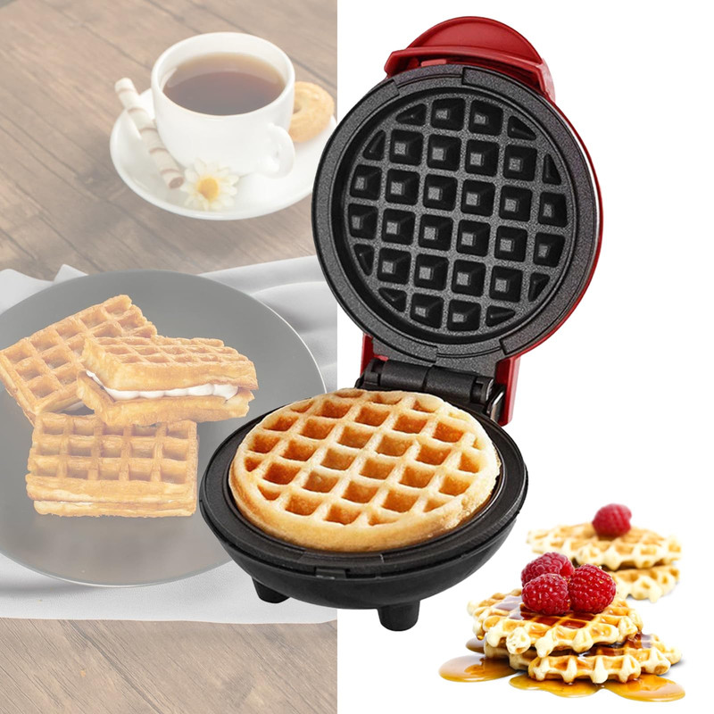 WAFFLERA MINI GOFRES MINI PLANCHA ANTIADHERENTE COCINA LAU - 4