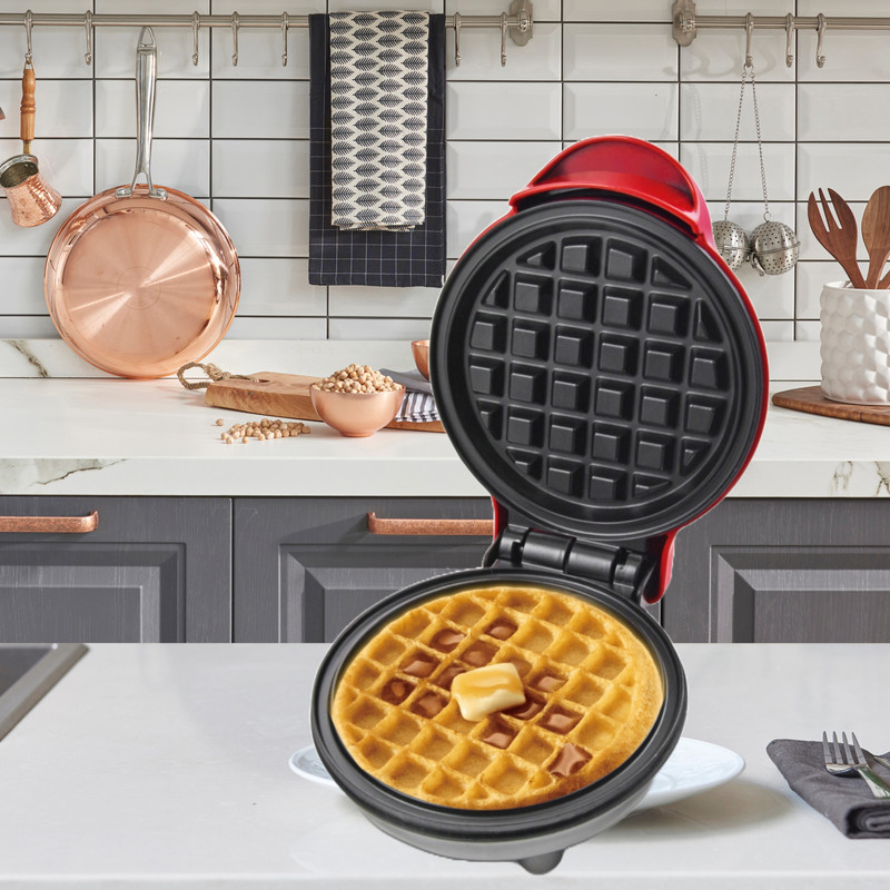 WAFFLERA MINI GOFRES MINI PLANCHA ANTIADHERENTE COCINA LAU - 7
