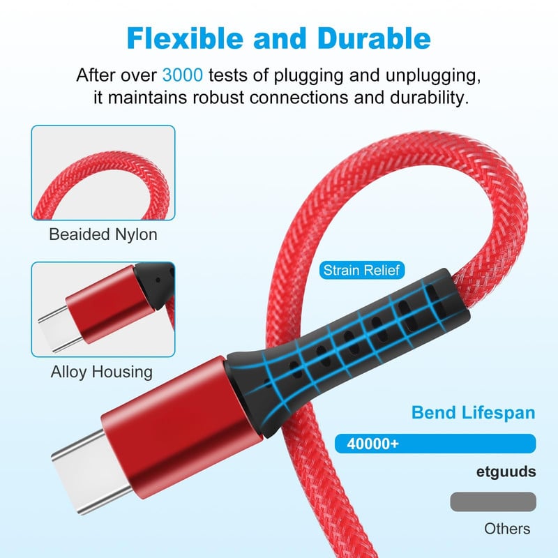 SET 4 CABLES USB A TO C CARGA RAPIDA DATOS CELULARES LAU - 5