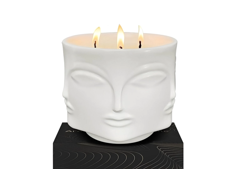 MACETA PLANTAS CACTUS CERAMICA FORMA CARA DECORATIVO LAU - 1