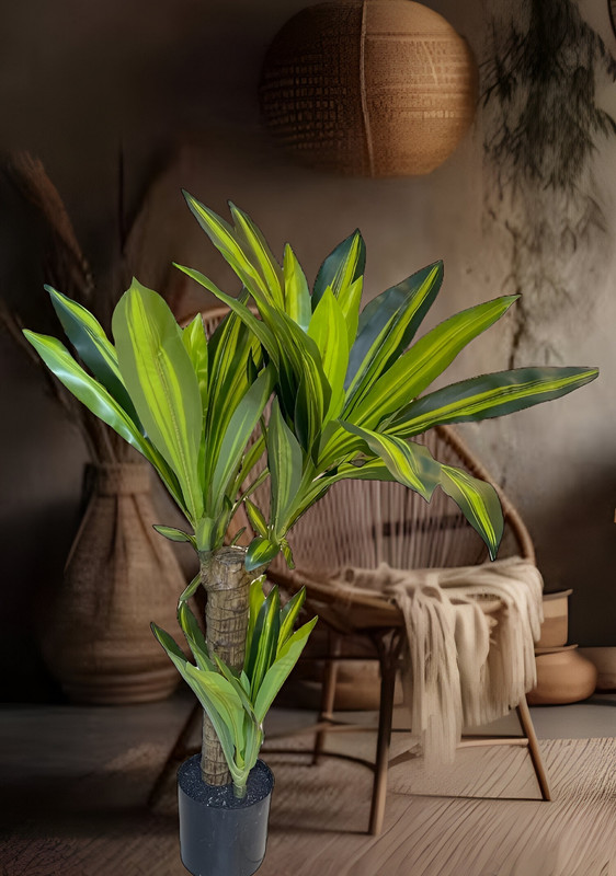 FLOR PLANTA ARTIFICIAL DRACAENA ARBOL DECORACION REAL LAU - 4