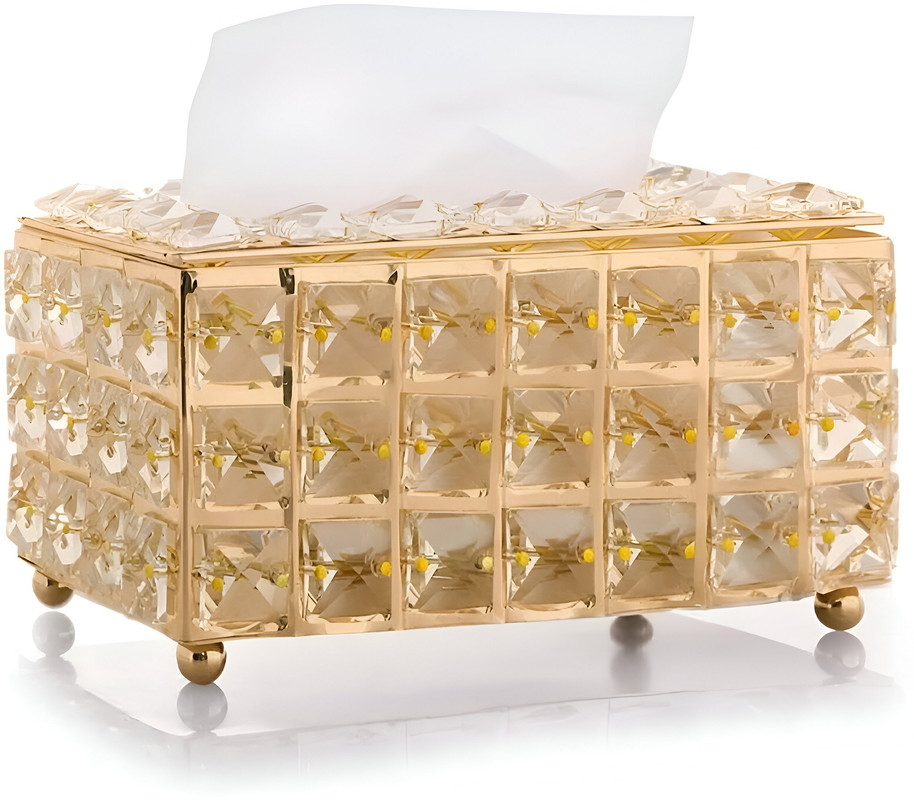 CAJA COFRE CRISTAL SOPORTE PAÑUELOS RECTANGULAR HOGAR LAU - 1